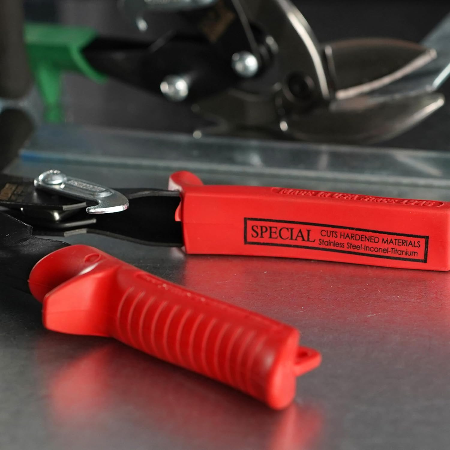 MIDWEST Aviation Snip - Left Cut Offset Stainless Steel Cutting Shears with Forged Blade & KUSH'N-POWER Comfort Grips - MWT-SS6510L