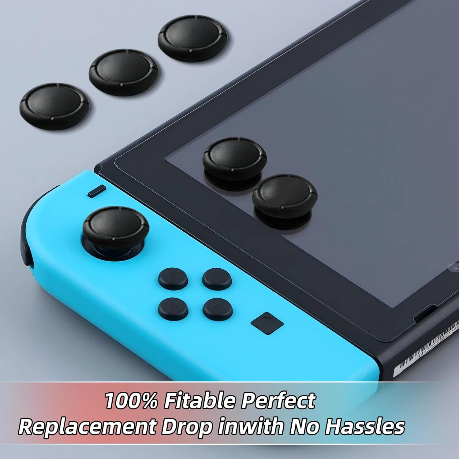 Replacement Joystick Covers for Nintendo Switch/Oled/Lite, Silicone Analog Joystick Cover Thumb Stick Cap, Thumb Grips for Nintendo Switch Joycon, Analog Stick Cover (8PCS Black) - 4Pcs Black image number 5