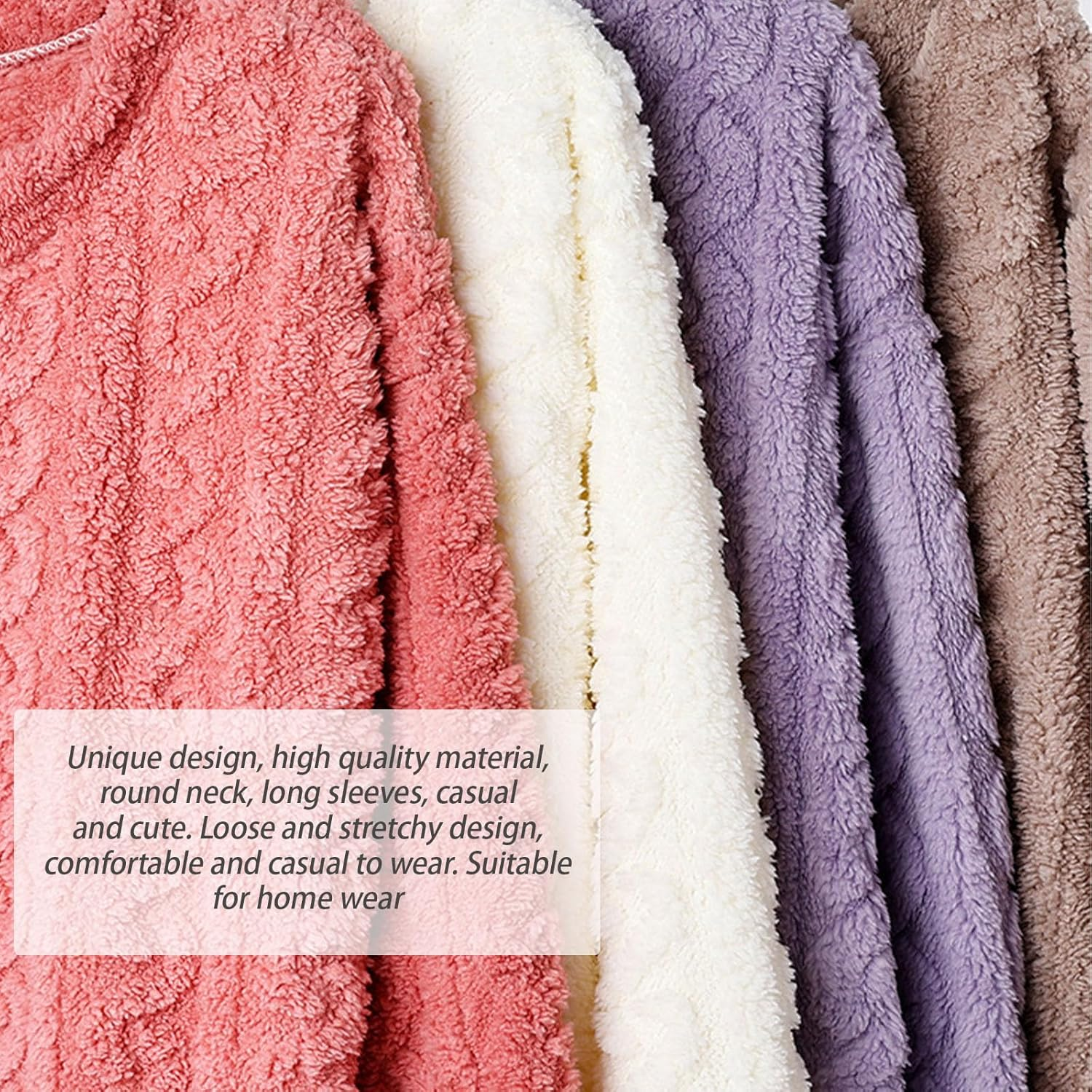 Women'S Winter Nightgown - Ultra Soft Coral Fleece & Velvet Loungewear, Extra Long Cozy Sleep Dress for Cold Nights image number 4