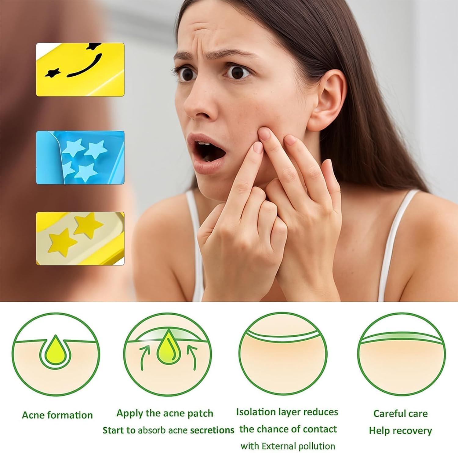 64Pcs Pimple Patches Stars, Star Pimple Patches, Star Spot Patches and Reduce Redness for Face and Skin image number 2