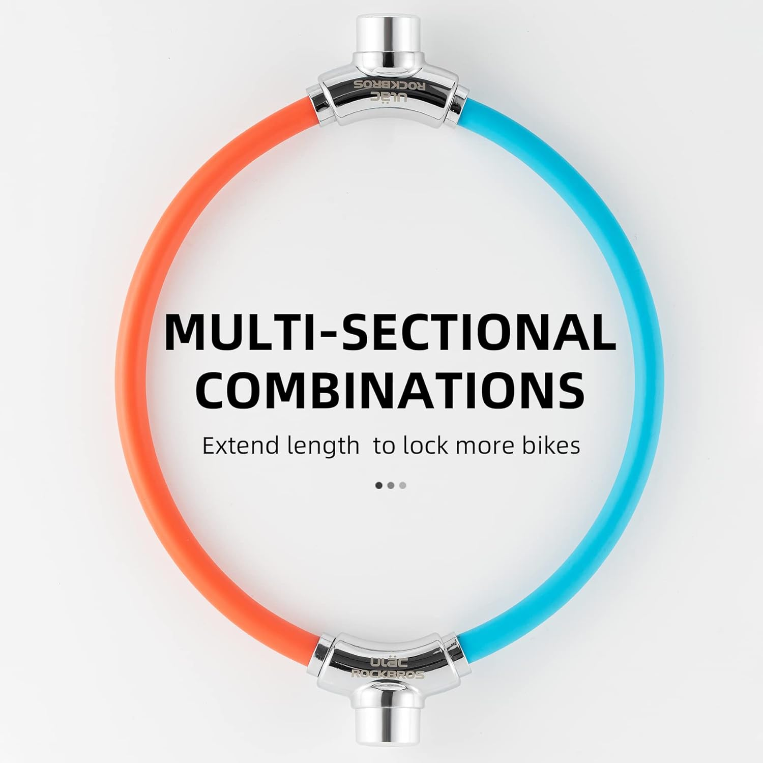 ROCKBROS Anti-Theft Bike Cable Lock, Black, Portable, Key Lock, Rustproof