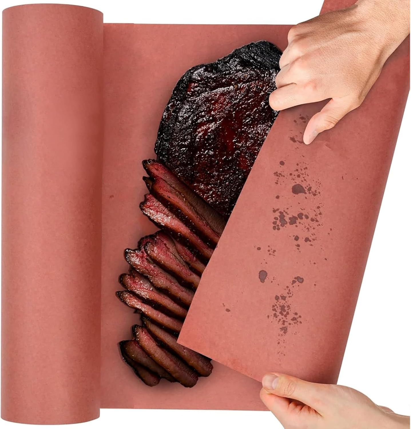 Pink Butcher Paper Roll - Food-Grade Peach Butcher Paper for Smoker, BBQ, Grilling, Smoking Meat - Unbleached, Uncoated and Unwaxed (40Cm X 10M)
