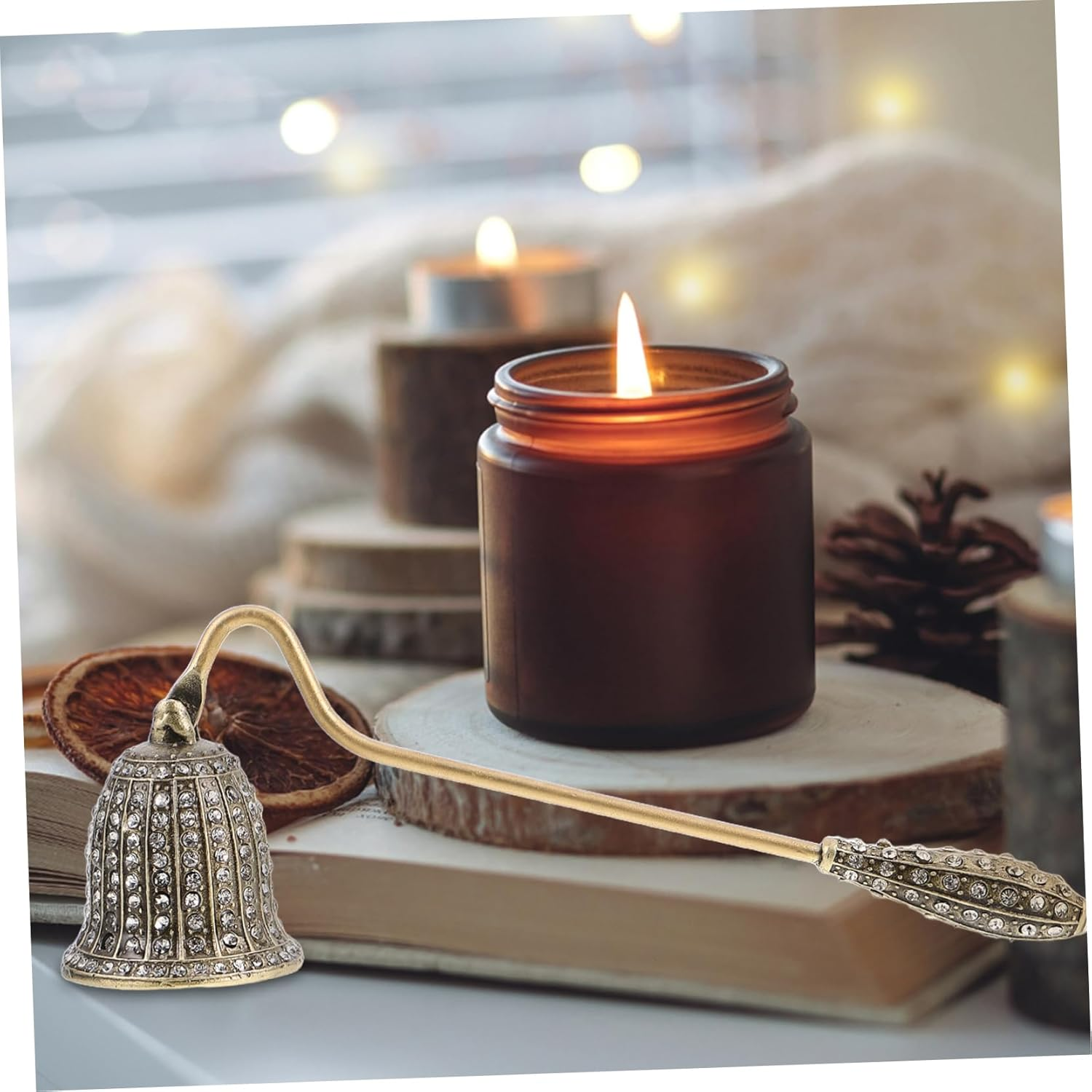 LOLIPPYY Candle Extinguisher Handheld Wick Snuffer for Aromatherapy Vintage Design Flame Extinguisher Accessory image number 2