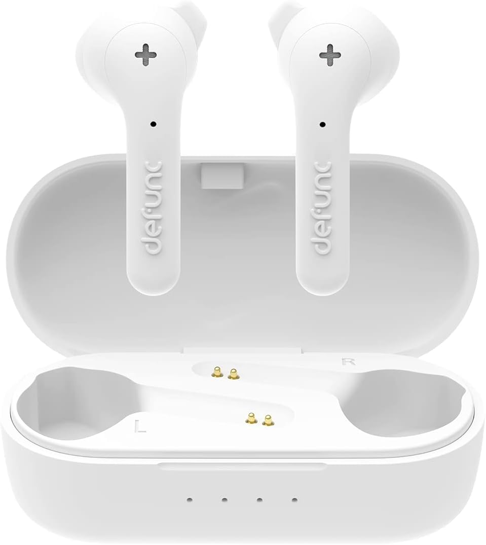 Defunc True Music Wireless Bluetooth Earbuds, White