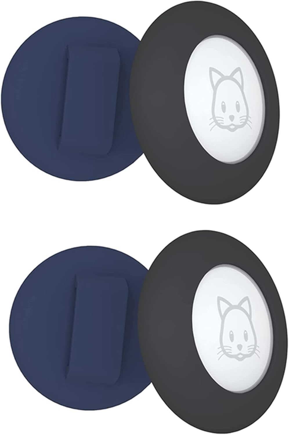 VENEKA Cat Collar Holder, for Air Tag Cat Collar Holder Compatible for GPS Tracker,4Pack Case Cover Black and Blue image number 4