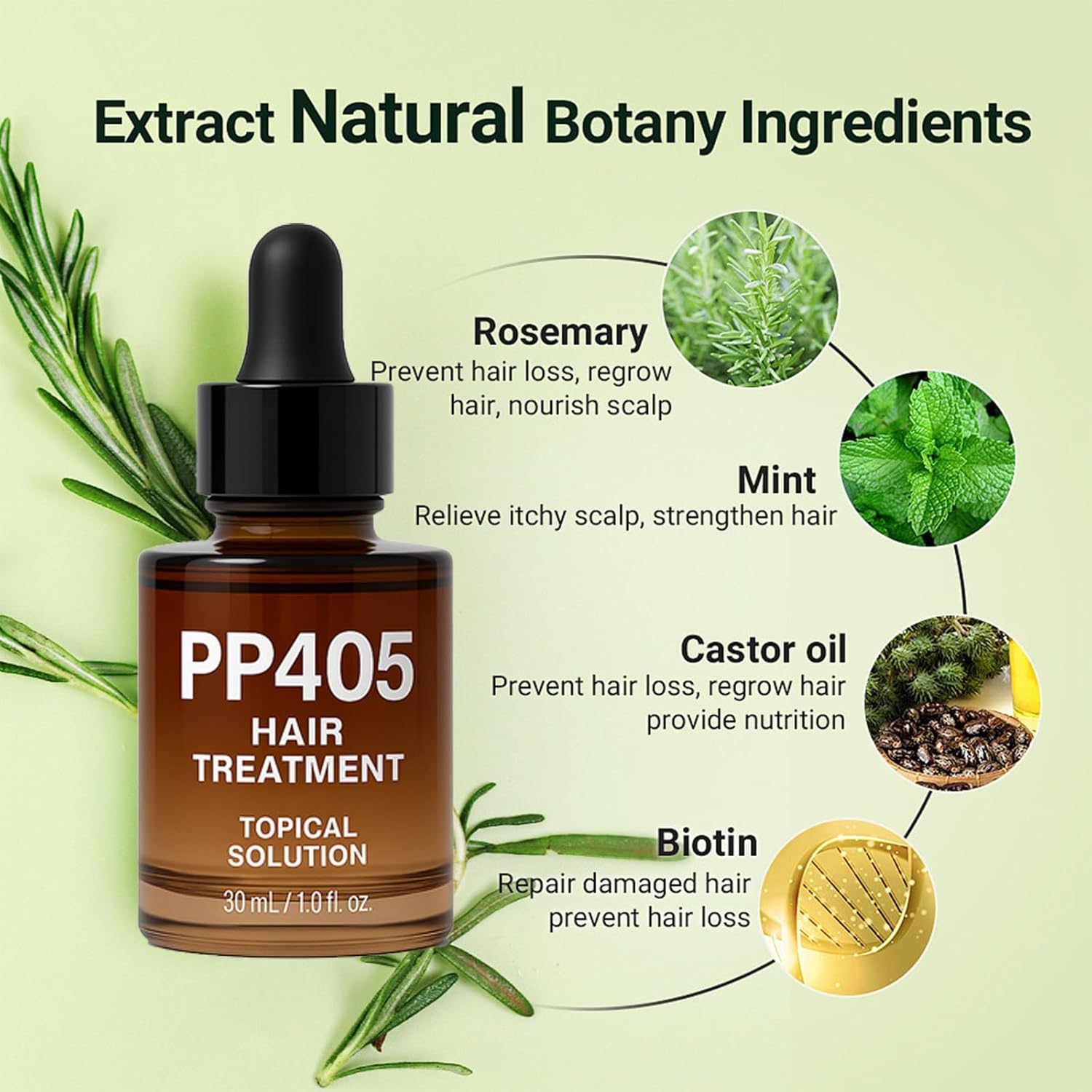 PP405 Hair Treatment- PP405 Hair Lost Treatment for Women&Man, Defending Sacred Hair-60Ml (1*Brown) image number 1