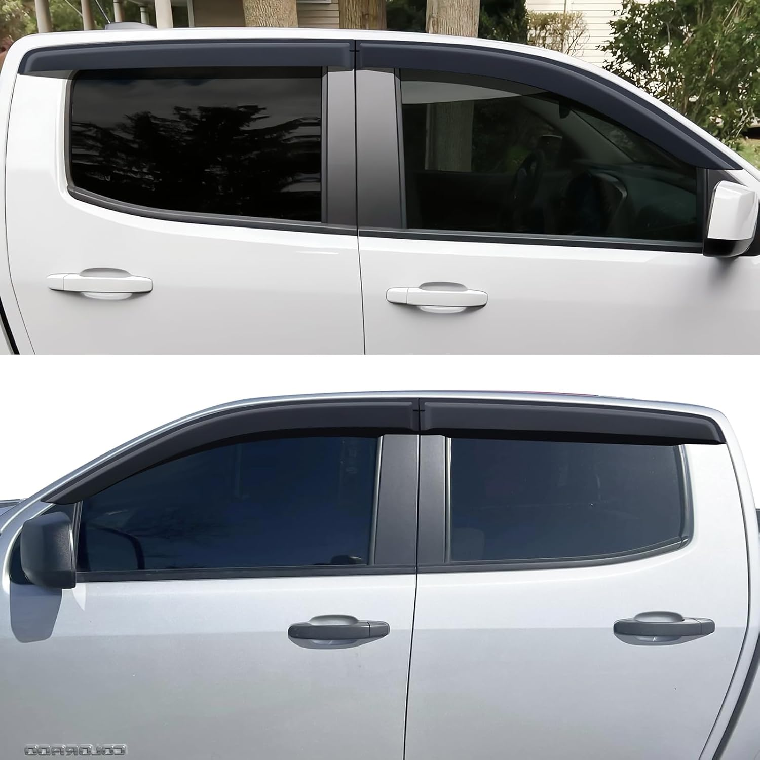 SUERAUTO4X4 Weather Shields for Holden Colorado Accessories RG 2012-2020 Dual Cab, Weathershields Window Visors Rain Wind Deflectors Car Exterior, Injection Moulded Smoke Black 4PCS image number 6