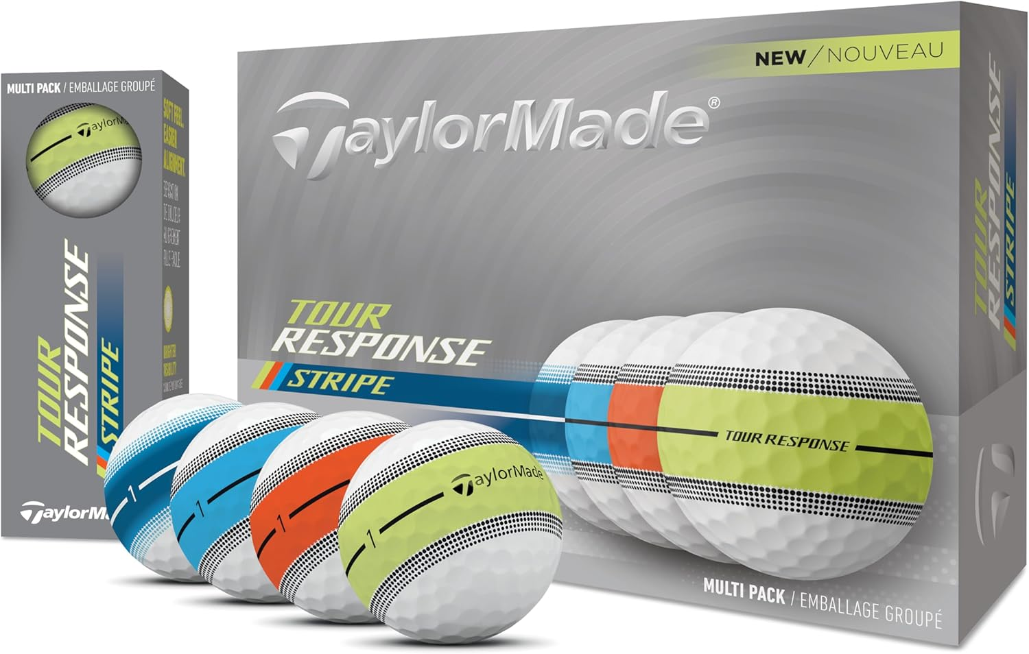 Taylormade Golf Tour Response Stripe Neonmulti GLB Dozen image number 5