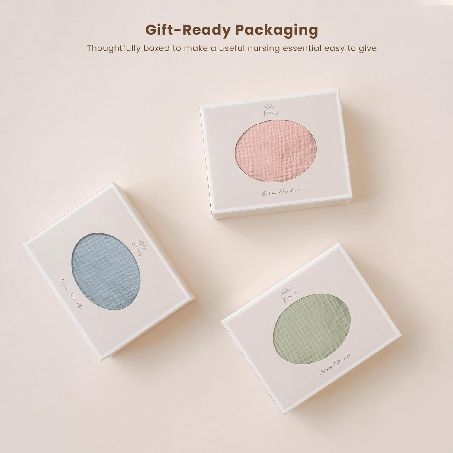 Konssy Muslin Nursing Cover for Baby Breastfeeding, Breathable 100% Cotton Breastfeeding Cover with Rigid Hoop for Mother Nursing Apron, Multi-Use Carseat Canopy - Blossom image number 3