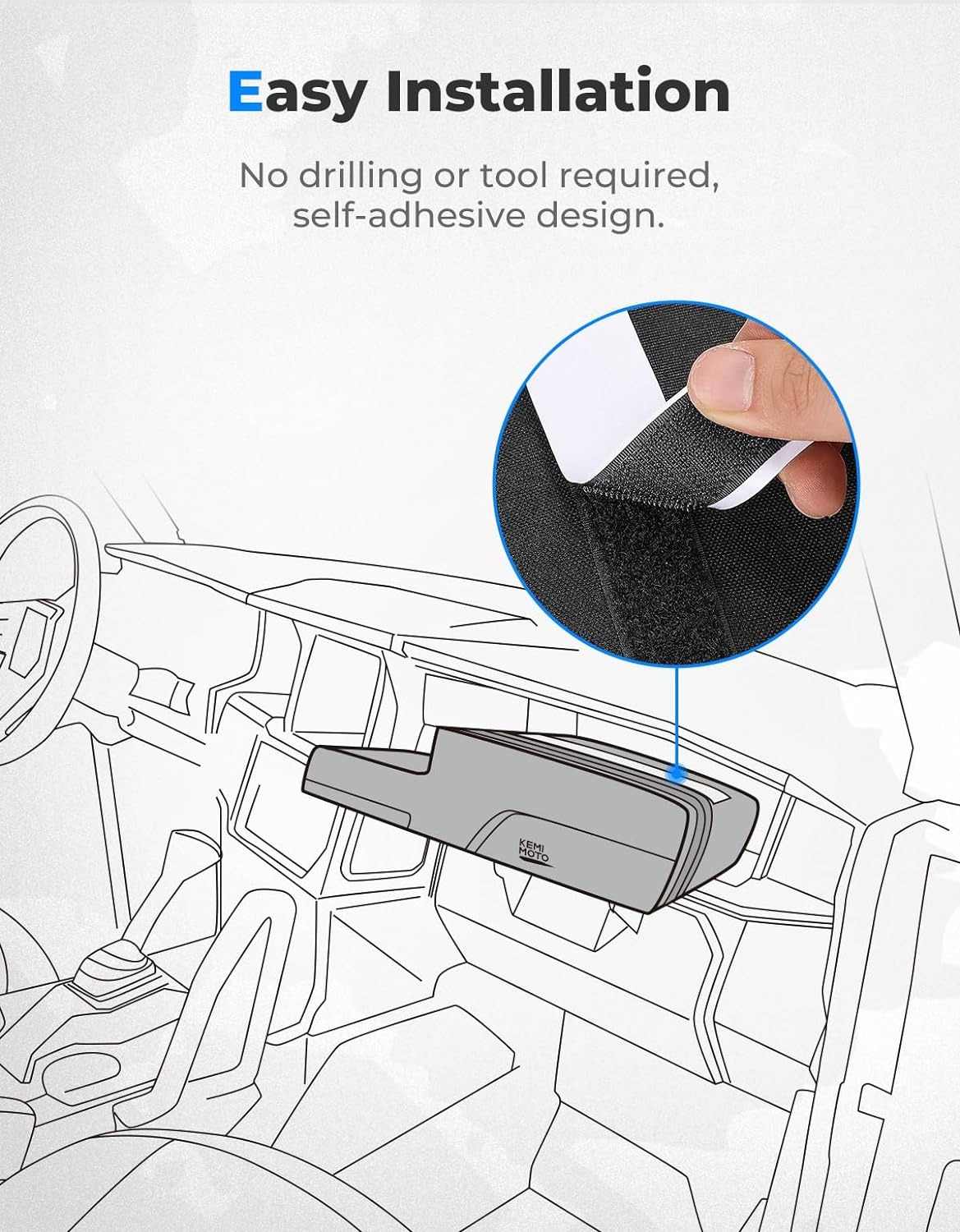 KEMIMOTO UTV Storage Bag UTV Dashboard Storage Bag Compatible with Polaris General 1000/4 1000 / XP 1000 / XP 4 1000 2016-2023 Waterproof Zipper Easy to Install image number 2