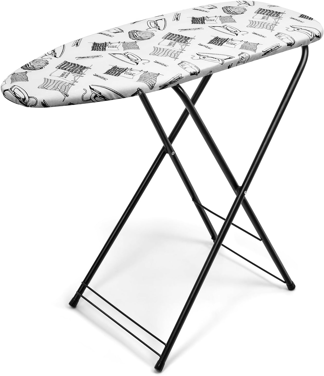 Duwee Compact Ironing Board (33 X 89 Cm) with Ample Ironing Space, Lightweight Iron Board with Anti-Gravity Hook, Easy for Storage (Black)