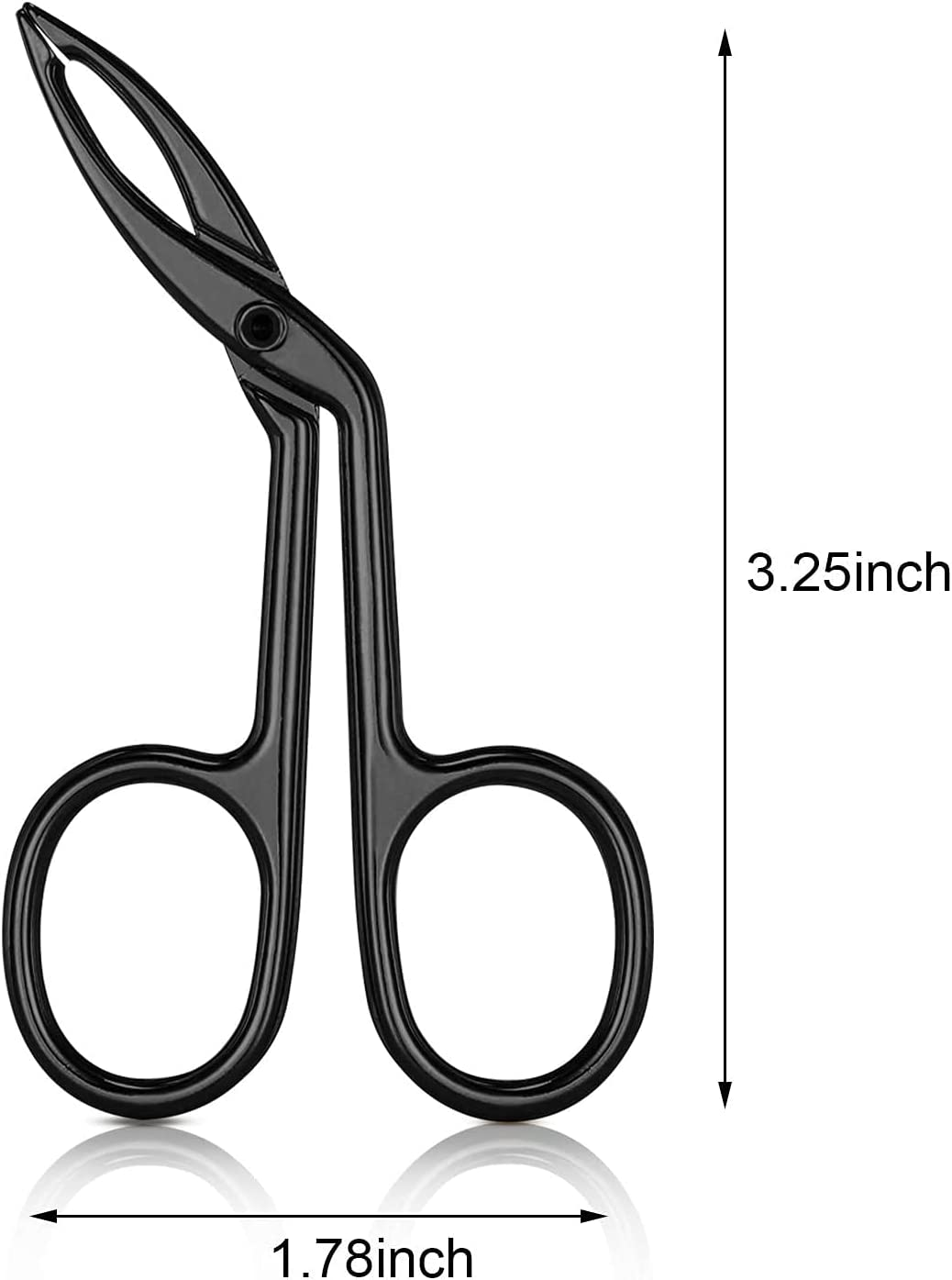 3 Packs Eyebrow Tweezers, Scissors Shaped Eyebrow Straight Tip Tweezers Clip, Flat Tip Tweezers Hair Plucker, Straight Tip Hairgripping Eyebrow (Black Plated) image number 3