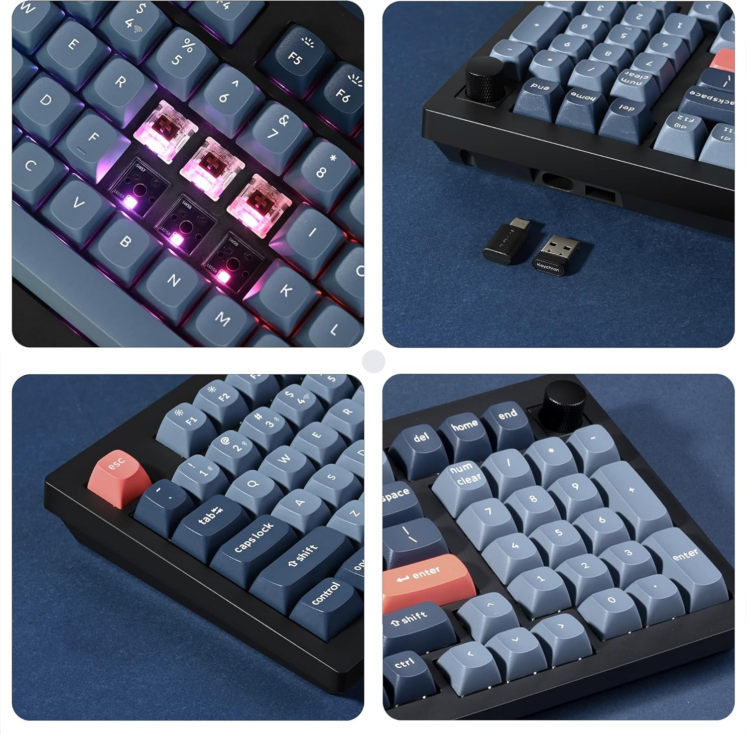 Keychron V5 Max Custom Wireless Mechanical Gaming Keyboard with Number Pad, 96% Layout QMK/VIA 2.4 Ghz/Bluetooth 5.1/Wired, RGB Backlit Hot-Swappable Gateron Brown Switch for Mac Windows Linux image number 1