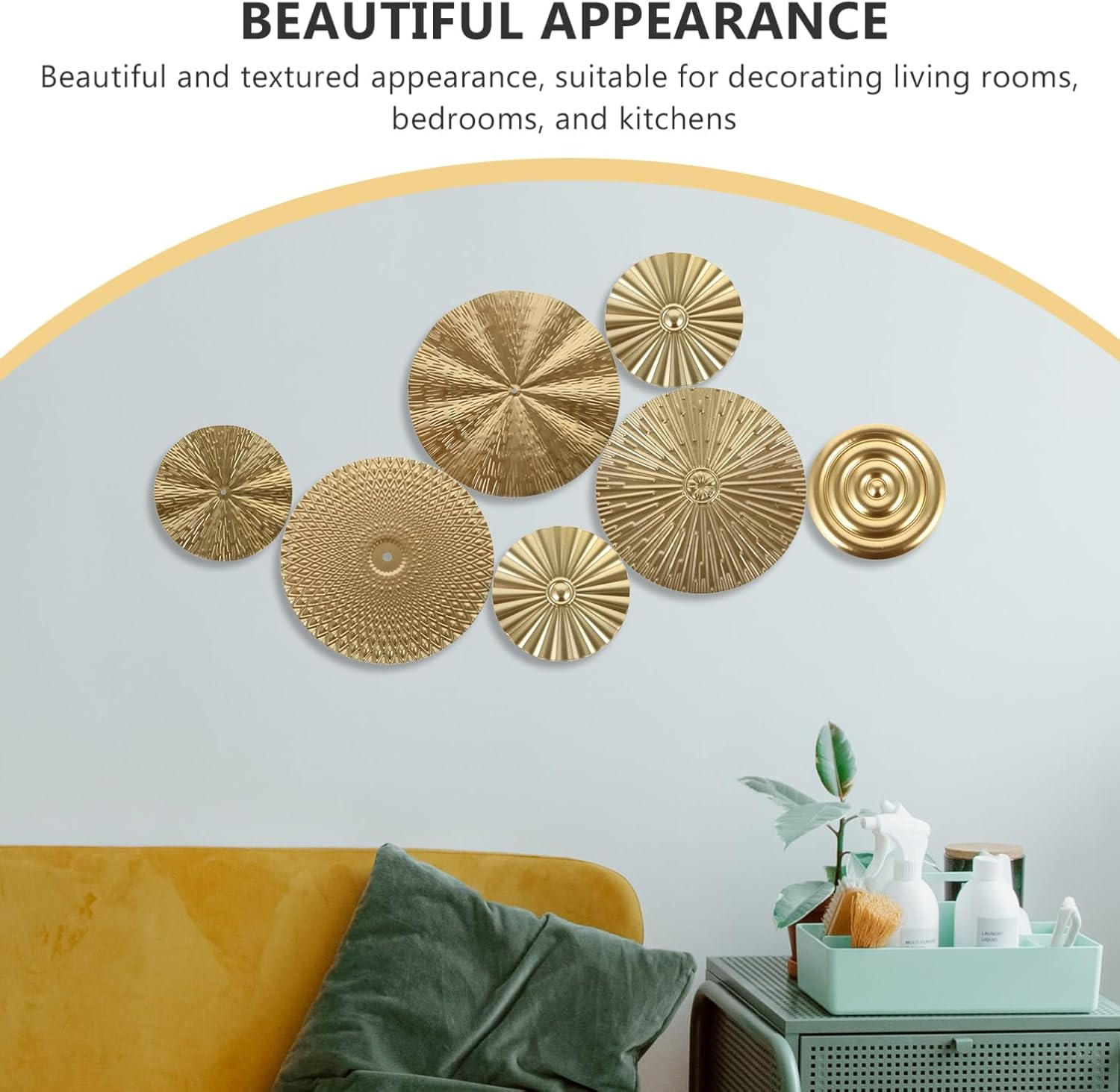 Operitacx Circle Wall Art Metal Wall Hanging Decor Modern Circular Decor for Bedroom image number 4