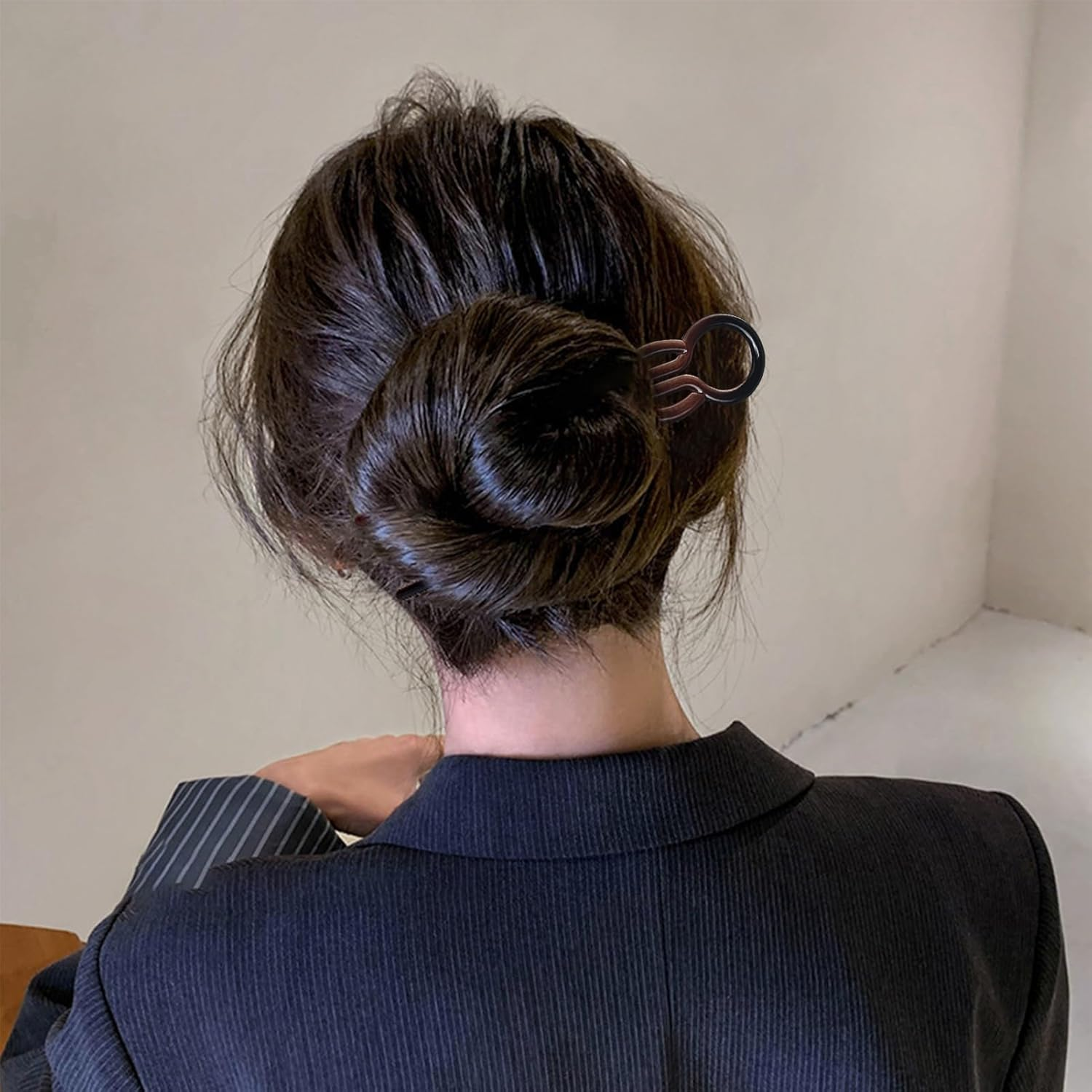 Magic Hair Pins, French Hair Fork Lightweight Hairpins Bobby Pins Brown Hairpin Elegant U Shaped Hairpin, Styling Accessories Hairpins for Women and Girls (10Pcs) image number 1