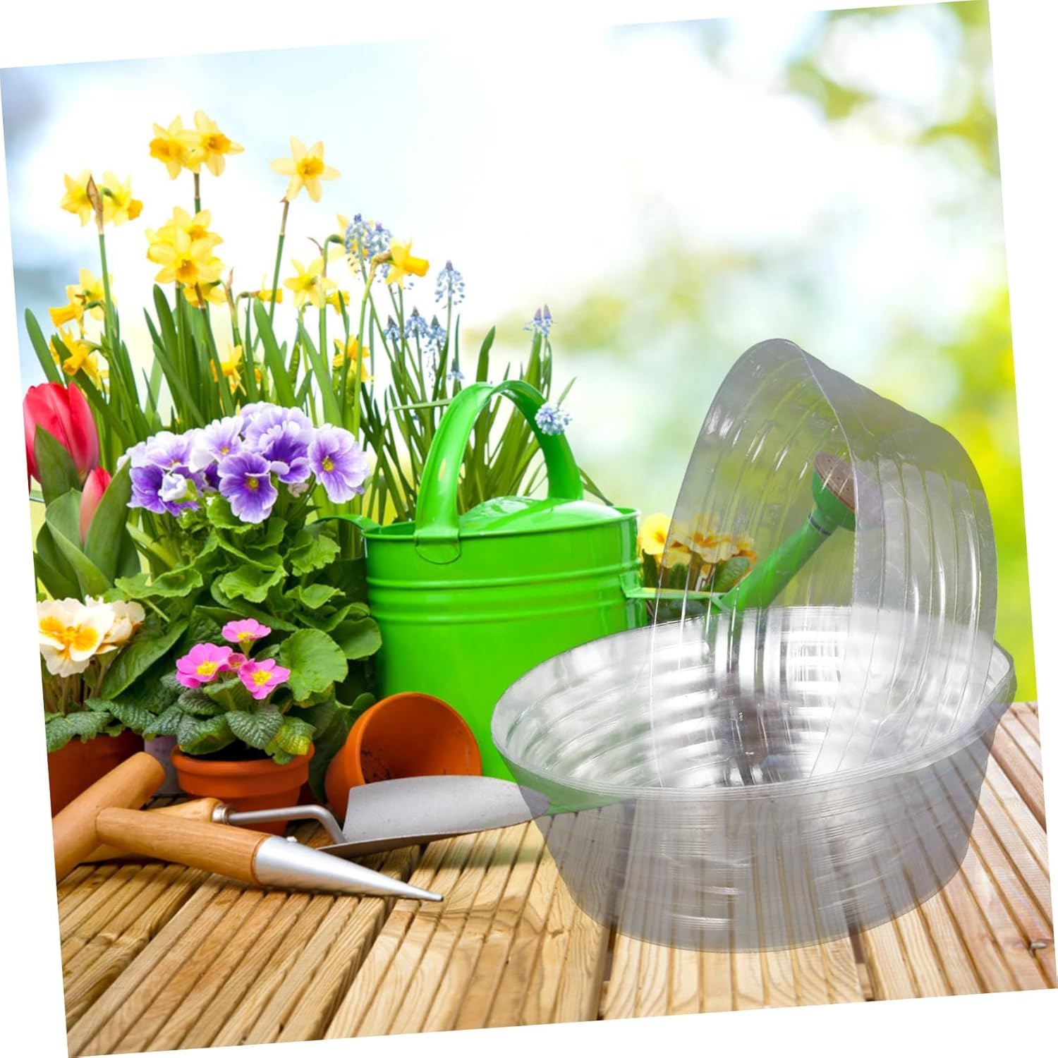 KONTONTY Plant Saucer Liner 6 Pack Deep Flower Pot Trays for Indoor Gardening Leakproof