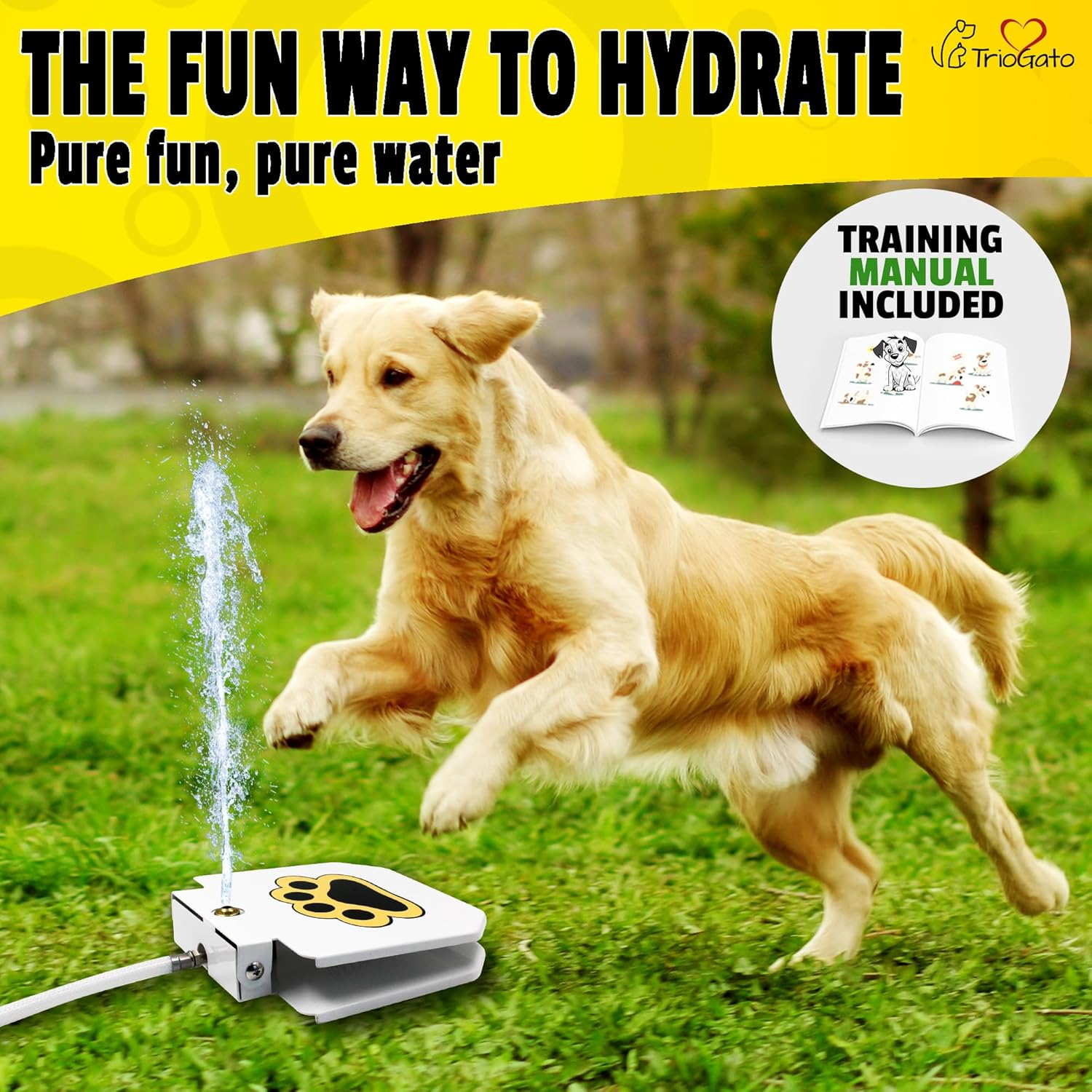 Triogato'S Outdoor Dog Pet Water Sprinkler Easy Activated Dog Water Fountain Toy image number 2