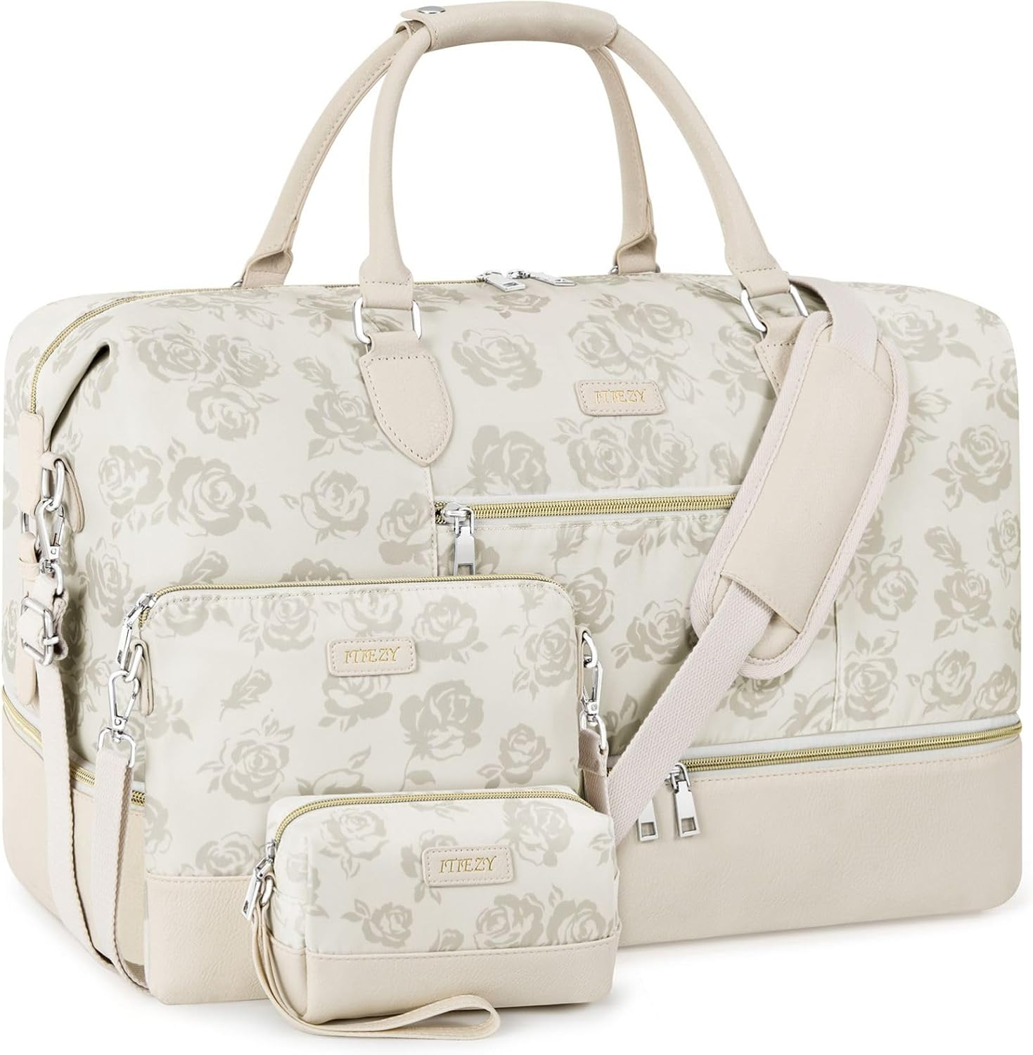 Weekender Bag for Women, Travel Duffel Bag Carry on Overnight Bag with Shoe Compartment Large Nylon Travel Weekend Tote Bag, 7-Brown, L, Weekender Bag for Women, Travel Duffel Bag Carry on Overnight