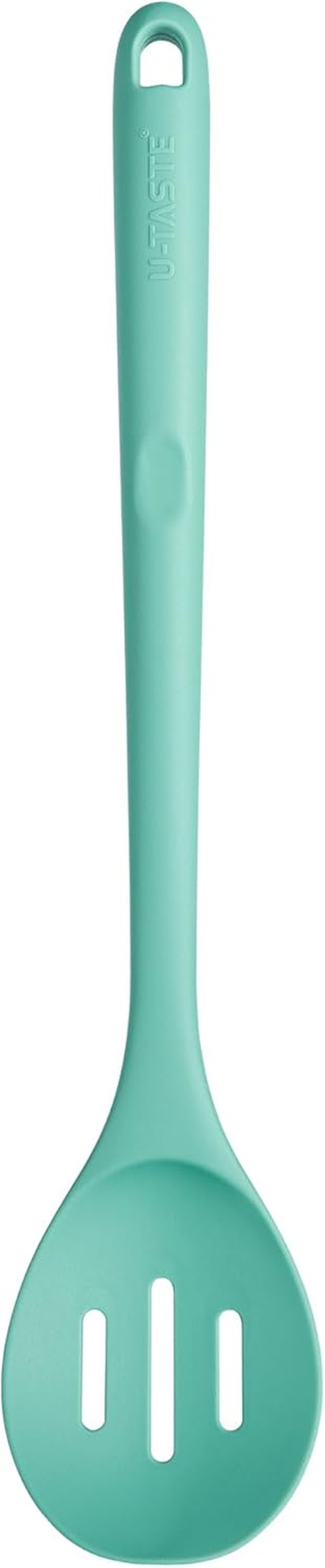 315℃ Heat Resistant Solid Spoon - U-Taste Long Silicone Kitchen Cooking Spoon, BPA Free Non-Scratch Rubber Utensil for Mixing, Stirring, Serving, Scraping in Non-Stick Cookware (Midnight Blue)