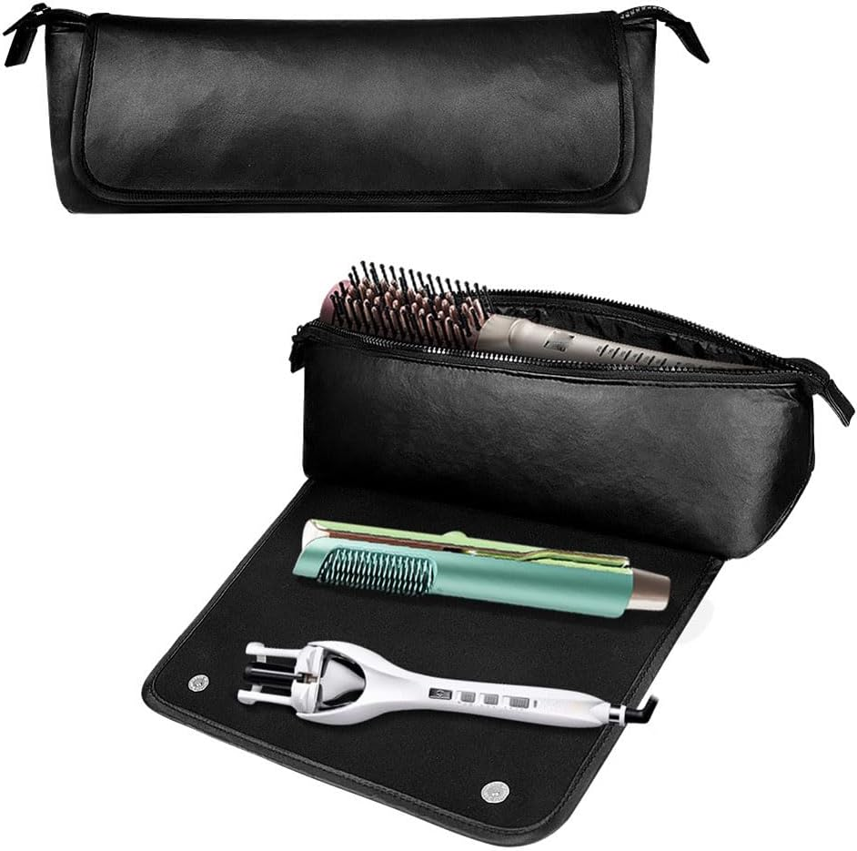 Clisted Hair Tool Travel Bag Curling Iron Hair Straightener 2-In-1 Hot Tool Travel Box Storage Bag,Pink Easy Install image number 1