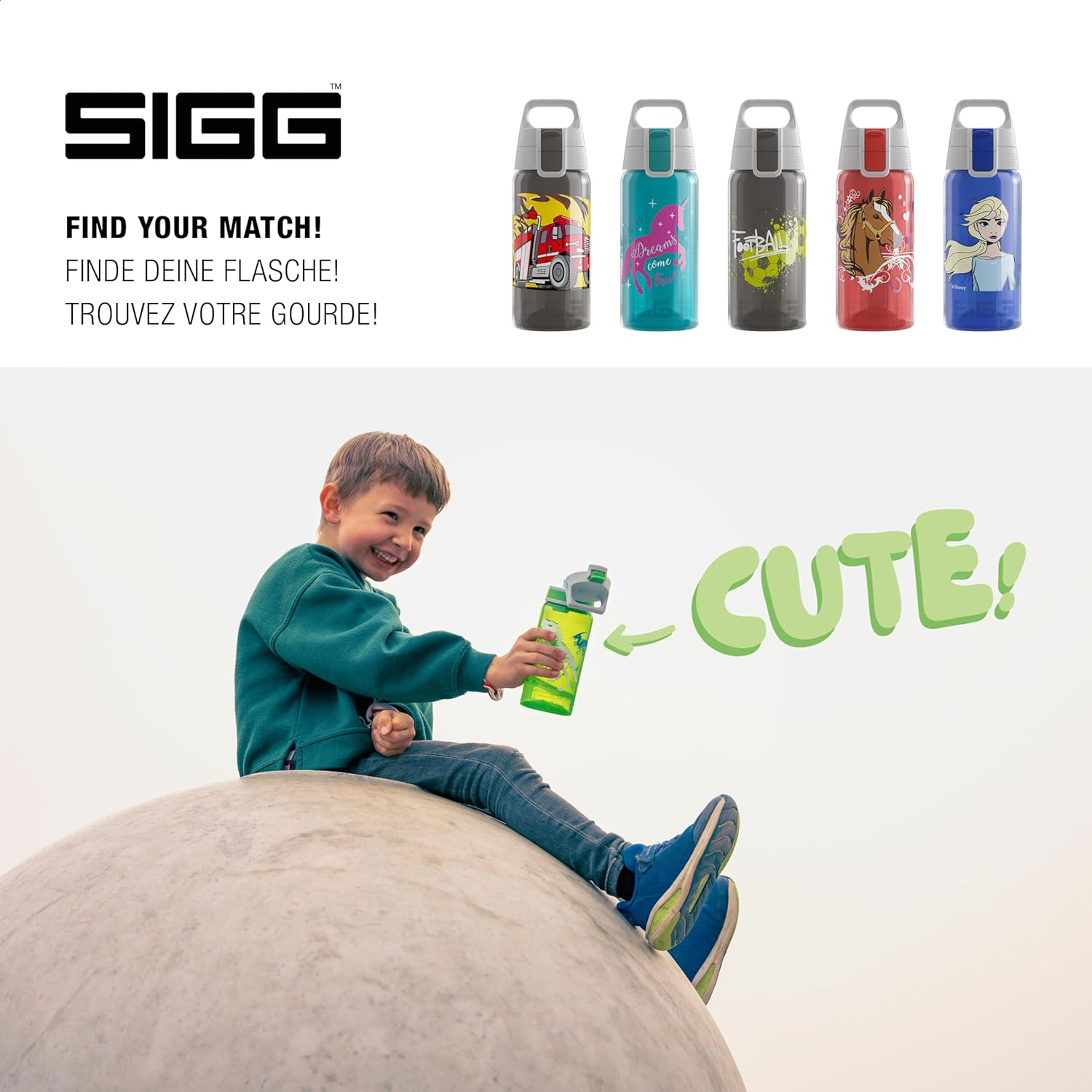 Sigg - Sports Water Bottle for Kids - Viva One Junglebook (Disney) - Suitable for Carbonated Drinks - Leak-Proof - Dishwasher Safe - BPA Free - for School & Sports - Green - 0.5L - 29 Olaf Ii image number 5