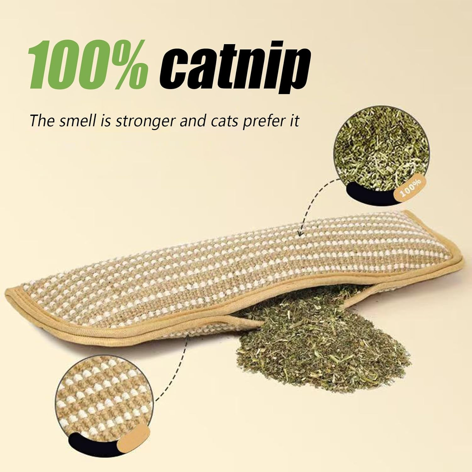 Catnip Toys,Cat Chew Toys - Sisal Scratching Pad for Teeth Care Kitten Training Play Interactive Bonding Household Small Medium Breed image number 1