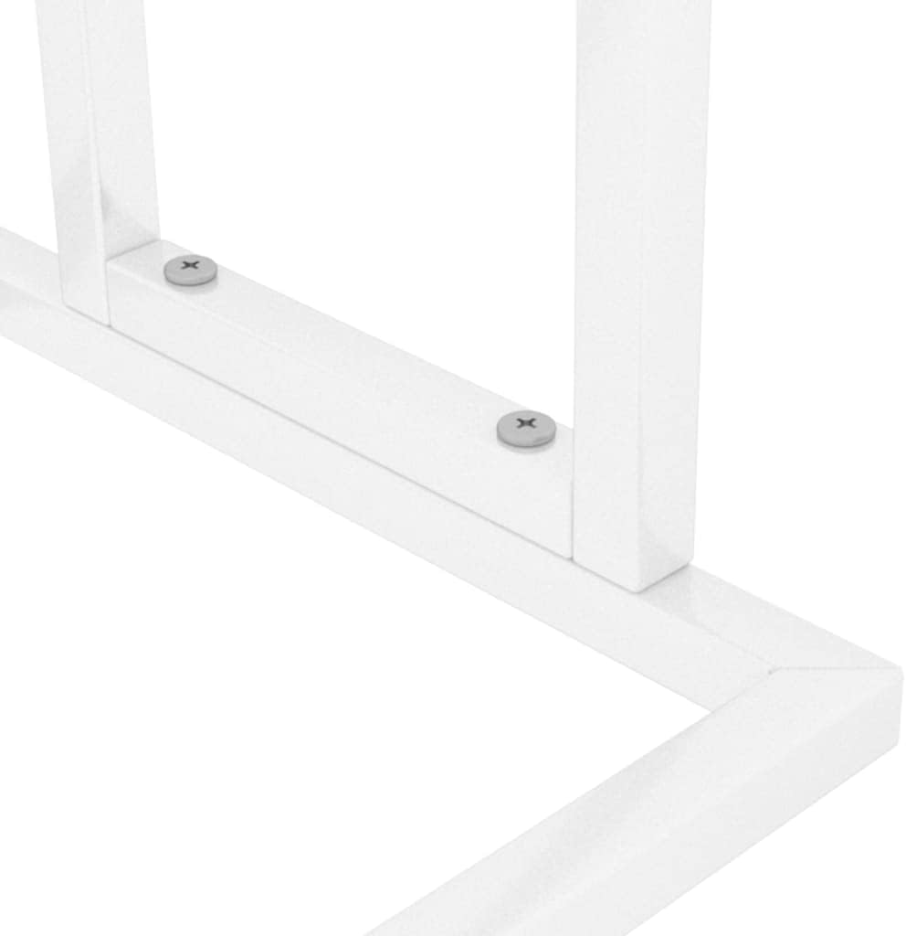 Vidaxl White Freestanding Towel Rack &ndash; Made of Robust Iron with 2-Tier Storage, Ideal for Bathroom Organisation and D&eacute;cor. image number 3