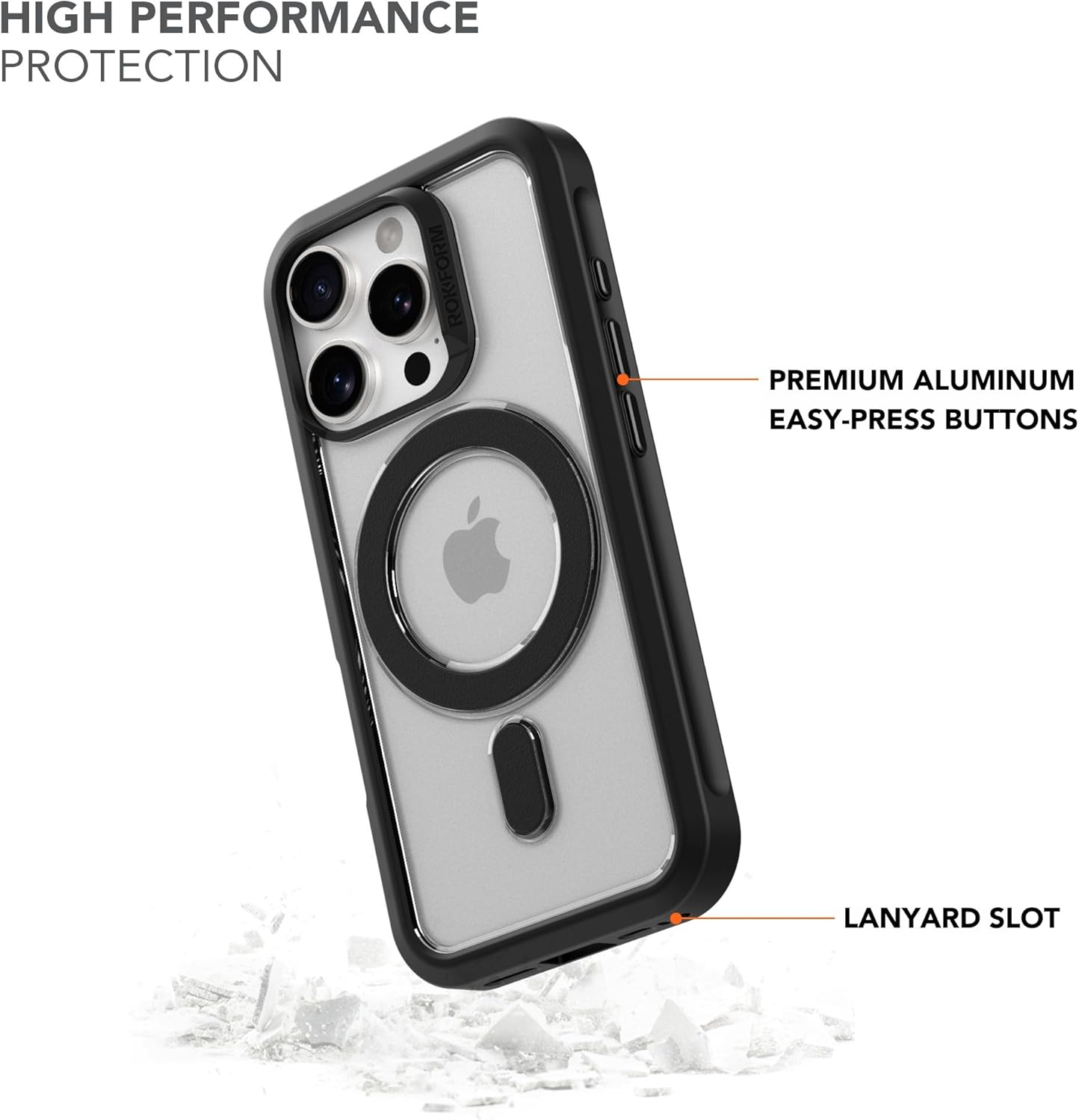 Rokform Slim Case Compatible with the Iphone 16 Pro, Drop Tested Armor (Clear) image number 1