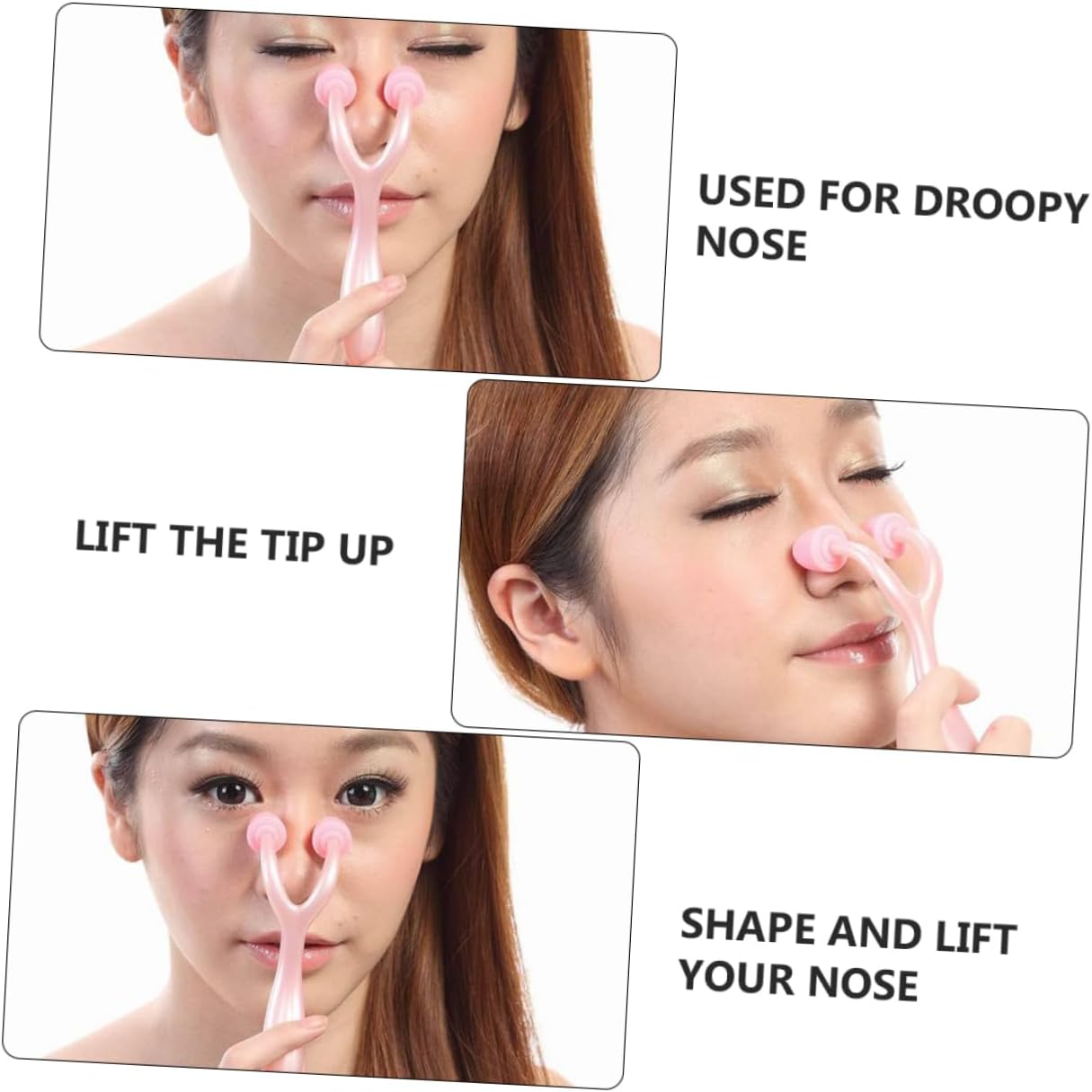 MERRYHAPY Nose Massager Roller 2Pcs Facial Beauty Tool Pink Nose Roller and Bridge Correction Suitable for Women Daily Skin Care Use image number 1