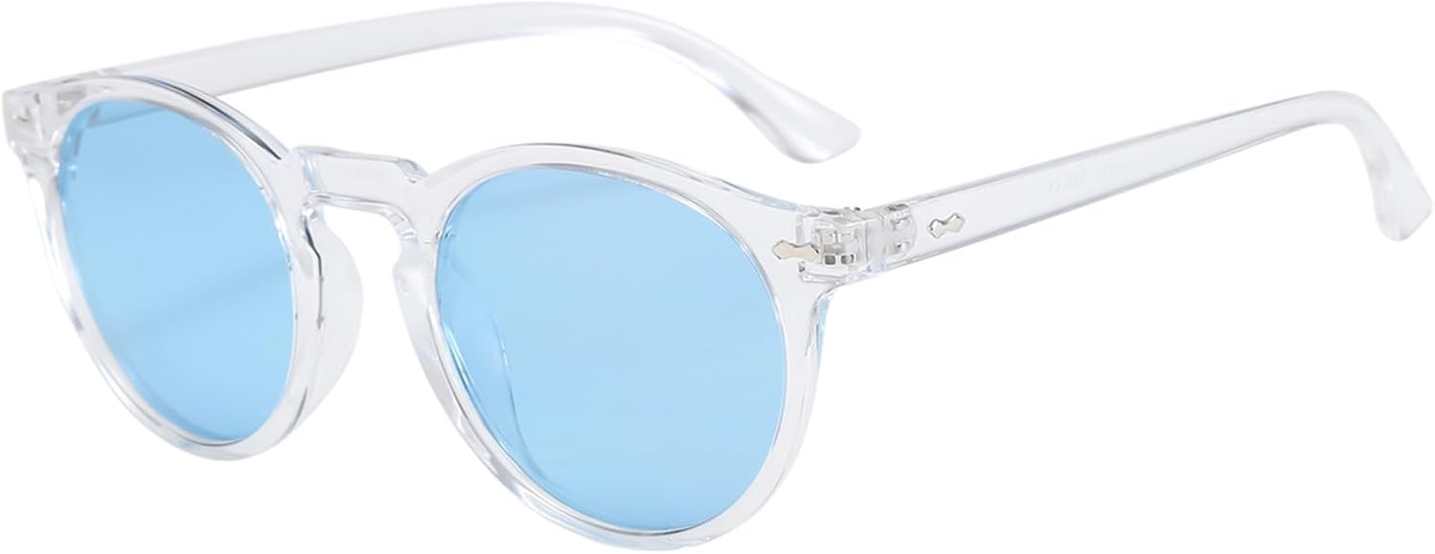 Long Keeper Retro round Polarised Sunglasses Mens Womens Small Circle Sunglasses Classic Vintage Shades Driving round Sun Glasses UV400 Protection