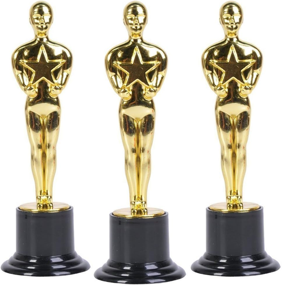 Play Time Gold Award Trophy 6-Inch Tall (4-Pack) - Gold, Metal, Trophy image number 2