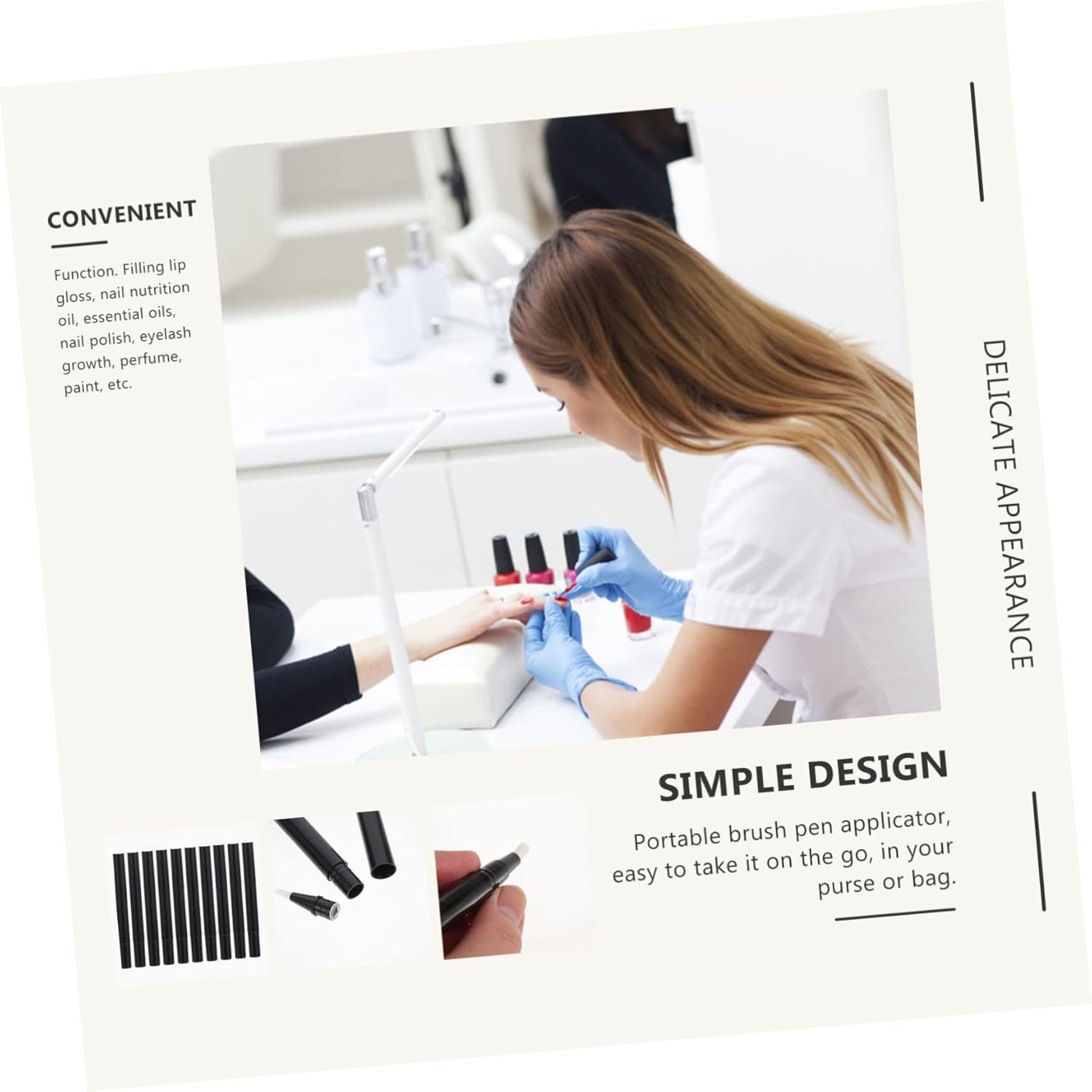 AUTSUPPL 10Pcs Empty Nail Oil Twist Pens Applicators Nail Tech Supplies Simple Tools image number 2