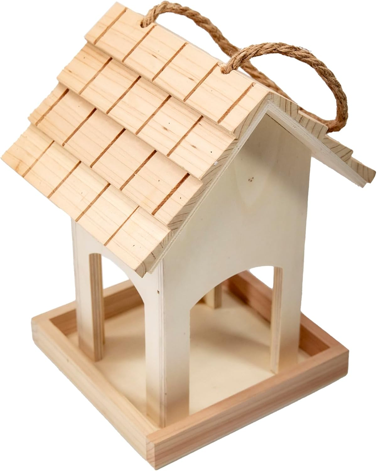 DIY Wooden Bird House,Wild Bird Feeder, Hanging Birdhouse Attract Birds & Beautify Your Yard! (Cream, A) image number 4