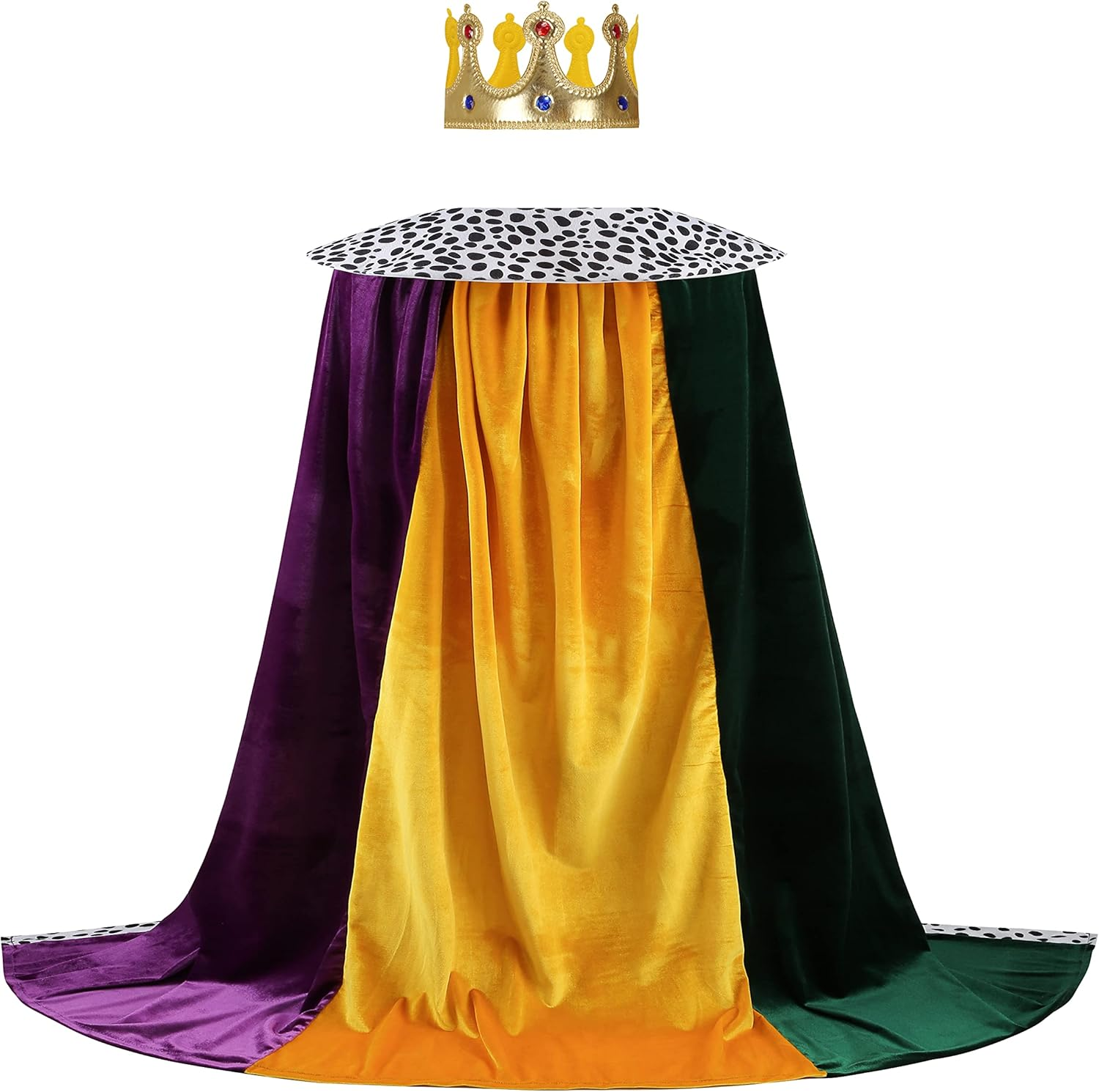 King Costume Cape for Kids Deluxe Adult Hooded Cloak, Full Length Halloween Velvet Cape image number 3