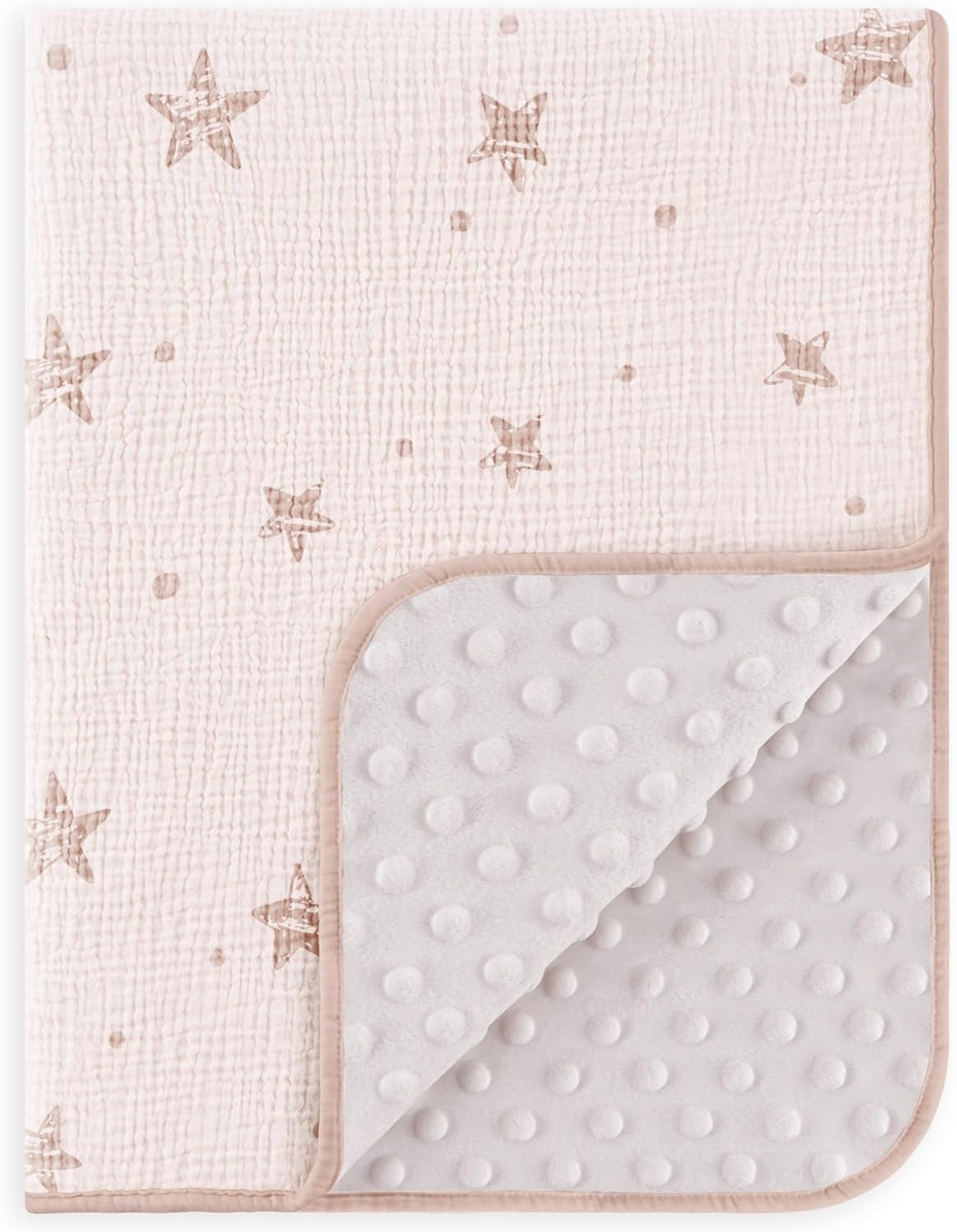 Susurration Baby Blanket 30X40Inch Soft Fluffycotblankets with Muslin Cotton Front and Dotted Fleece Back Receiving Blanket for Unisex Baby Girls Boys Newborn Infant (Sleeping Clouds)