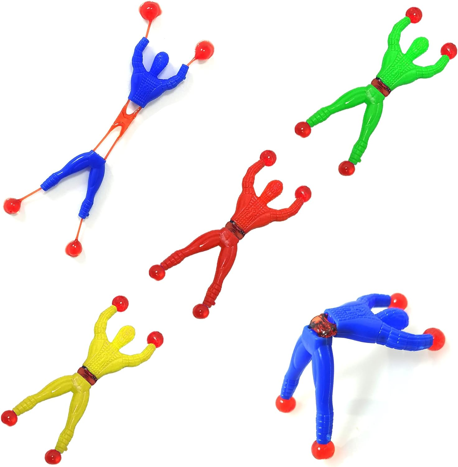 46 Pieces Vinyl Stretchy Sticky Toys Assorted Novelty Large Sticky Hands, Wall Climber Men, Hammer, Lizards, Skull and Flying Frog for Children Kids Party Favors, Birthdays image number 4