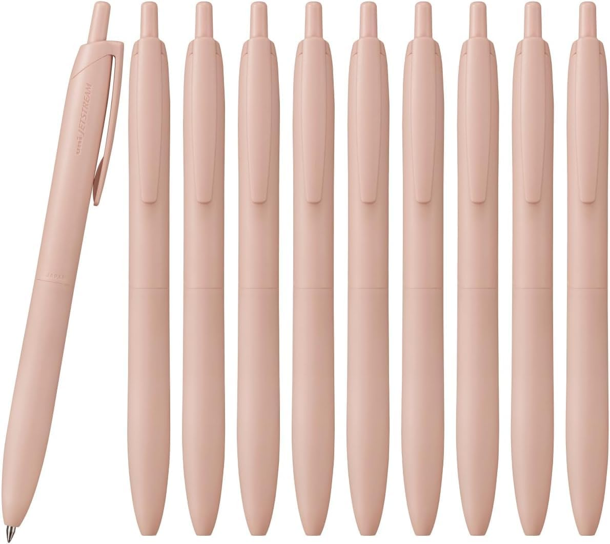 Mitsubishi Pencil HSXNSL075P.1 Permanent Ballpoint Pen Jet Stream Light Touch Ink 5 Pack 0.7 Shell White