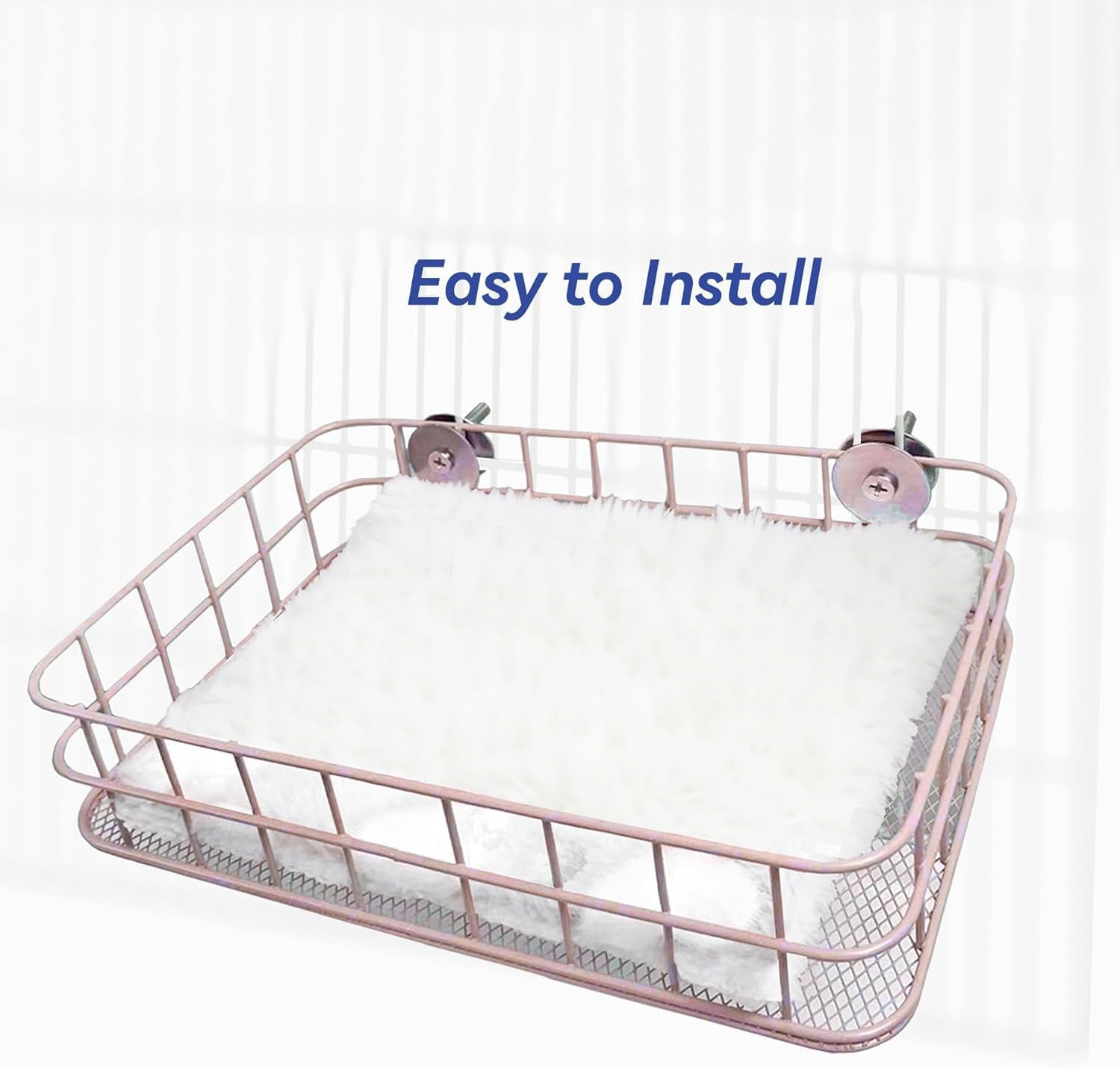 Rat Platform Hanging Ledge Metal Ferret Bed Squirrel Cage Hammock Small Animal Habitat Nest Mat for Hamster, Sugar Glider (Pink, 25 * 16 * 7CM) image number 3