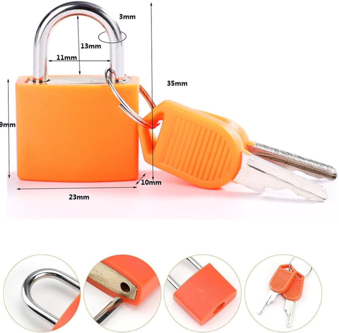 4 Pcs Luggage Locks and Mini Suitcase Travel Locks, Backpack Pad Small Lock Multicolor Padlocks， Locks with Keys for Luggage Bags,Suitcase,Lockers,Laptop Bag,Toolbox Lockerlock image number 1