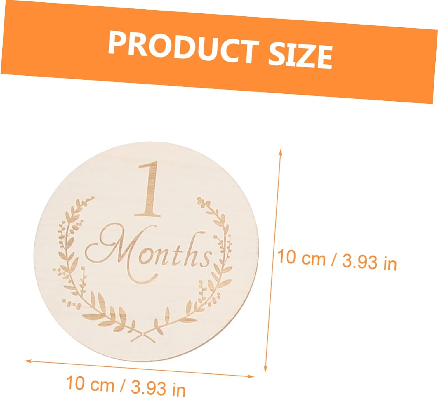 Gadpiparty 13Pcs 100Mm Wooden Infant Milestone Growth Cards Baby Birthday Photo Props Natural Poplar Wood Slices for Newborn Photography and Home Decoration image number 4