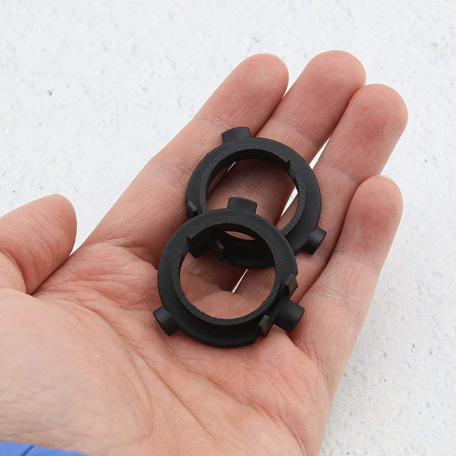 Emsea 4X Car H7 LED Headlight Bulbs Socket Adapter Socket Holder Retainer Clips Black Compatible with KIA K3 K4 K5 Compatible with Hyundai Coupe image number 1