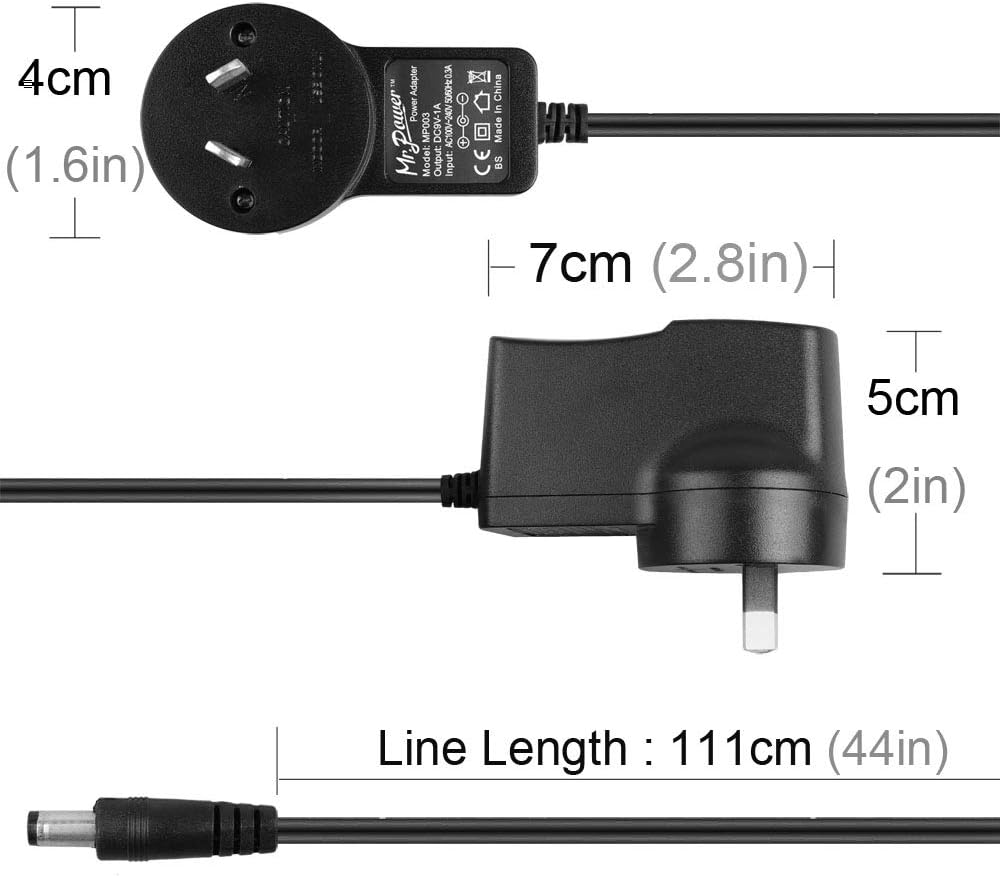 Mr.Power Guitar Effects Power Supply Adapter 9V DC 1A (1000Ma) with Daisy Chain Cord Cable Free Insulated Cap (With 6 Way Cable) image number 6