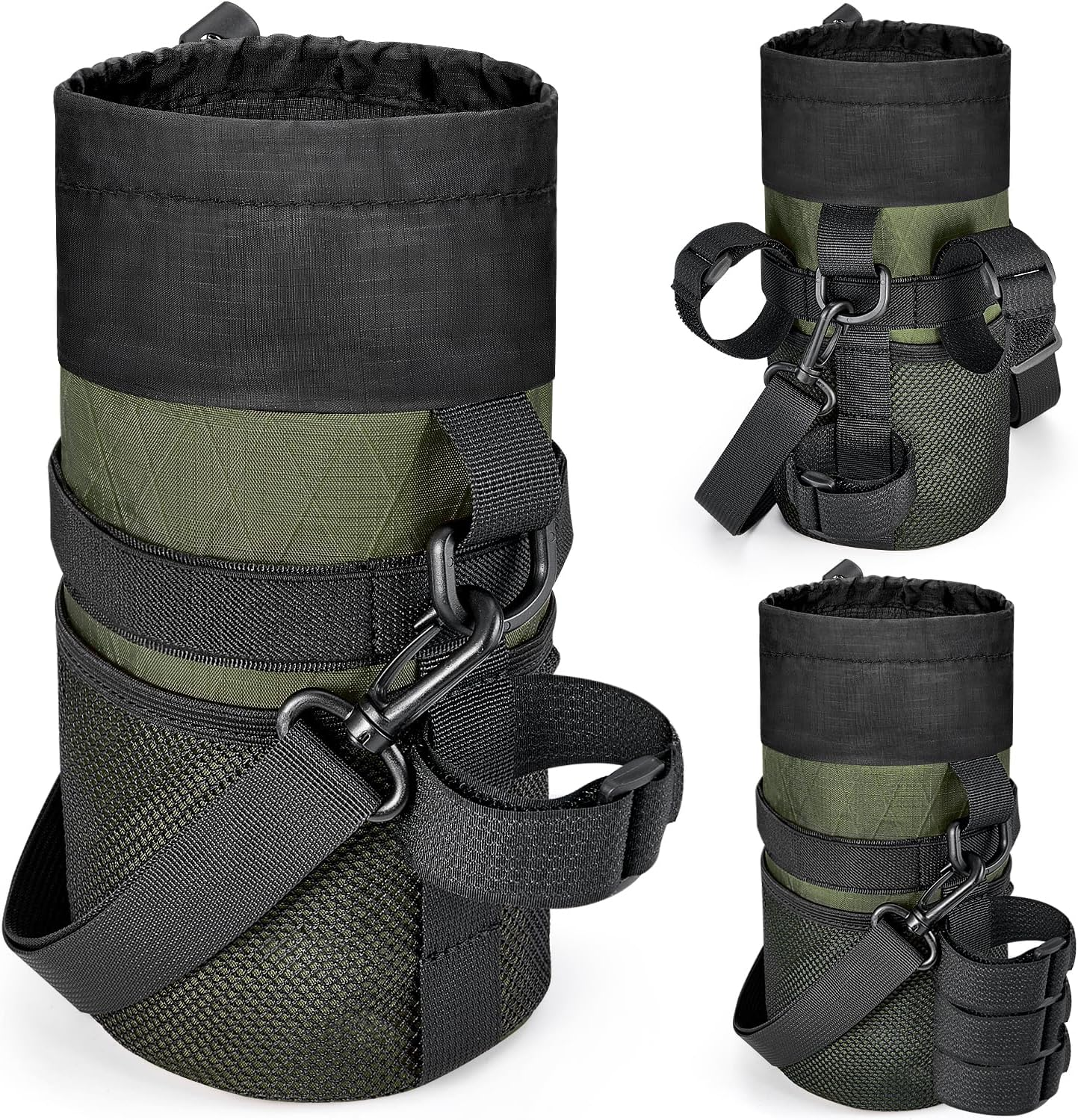 WOTOW Bike Handlebar Bottle Bag - Bicycle Insulated Stem Drink Cup Holder Water Bottle Bag Waterproof Pouch with Adjustable Shoulder Straps Mesh Pockets for All Bikes Daily Use Touring Commuting image number 5