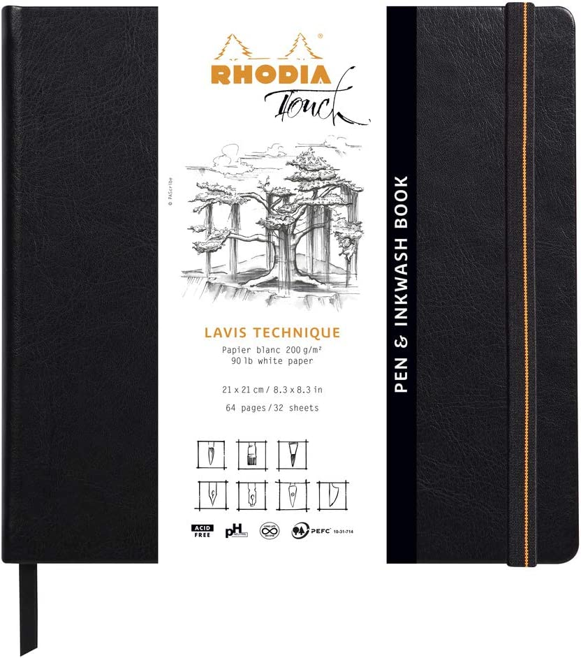 Rhodia Touch Collection Plain Hard Cover Pen and Inkwash Book image number 3