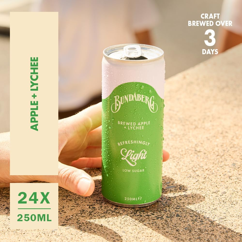 Bundaberg Refreshingly Light Apple & Lychee 24 X 250Ml image number 1