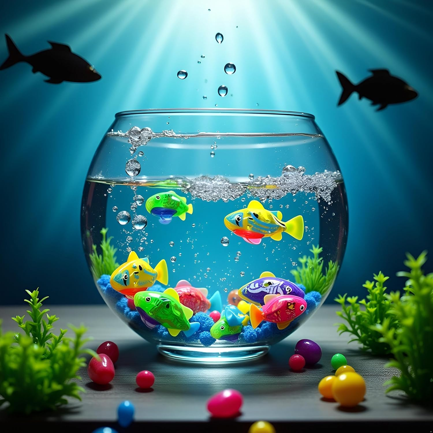 1PS Green Interactive Swimming Fish Toy for Indoor Cats - LED Light, Cat Enrichment Electronic Kitty Exercise Toys image number 2