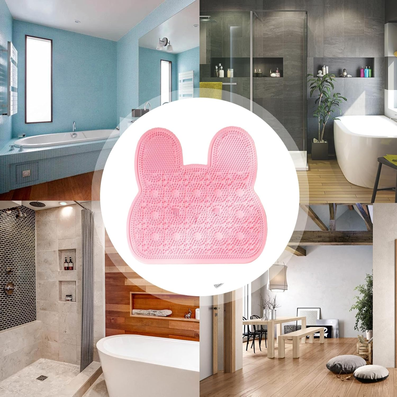 Ungtyb Back Scrubber for Shower,Suction Cup Wall Mounted - Shower Back Scrubber Foot Cleaner,For Women Elderly Kids Family Home Bath Tub Floor Apartment Dorm Massage Cleaning - Grey image number 2