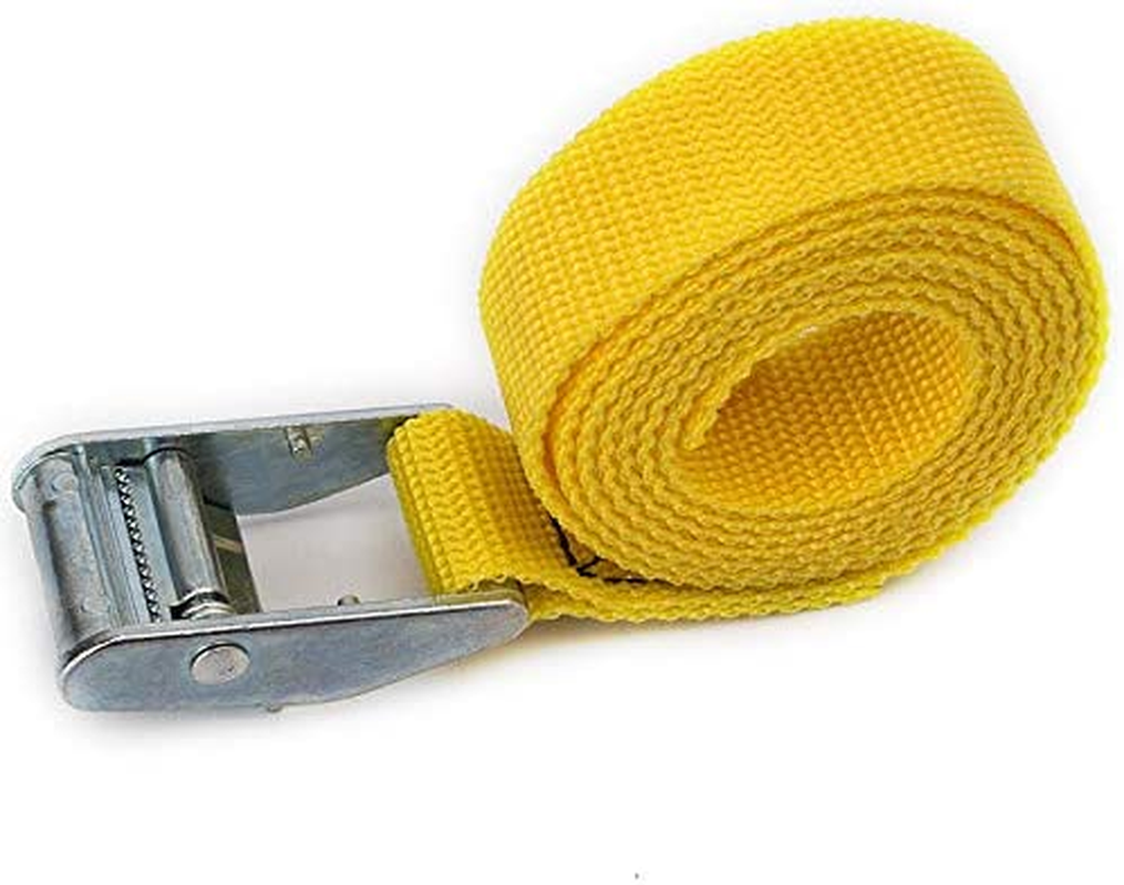 Lashing Straps 2' X 1" Black Tie down Straps up to 600Lbs, 6 Pack (Yellow) image number 2