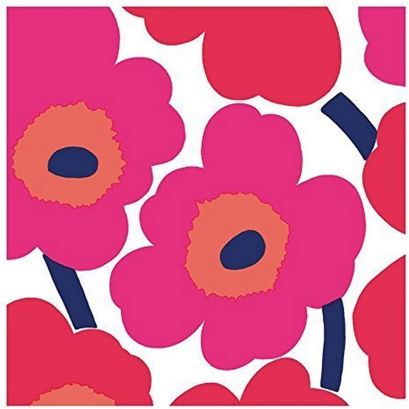 Marimekko Unikko Paper Napkins Guest Red image number 5