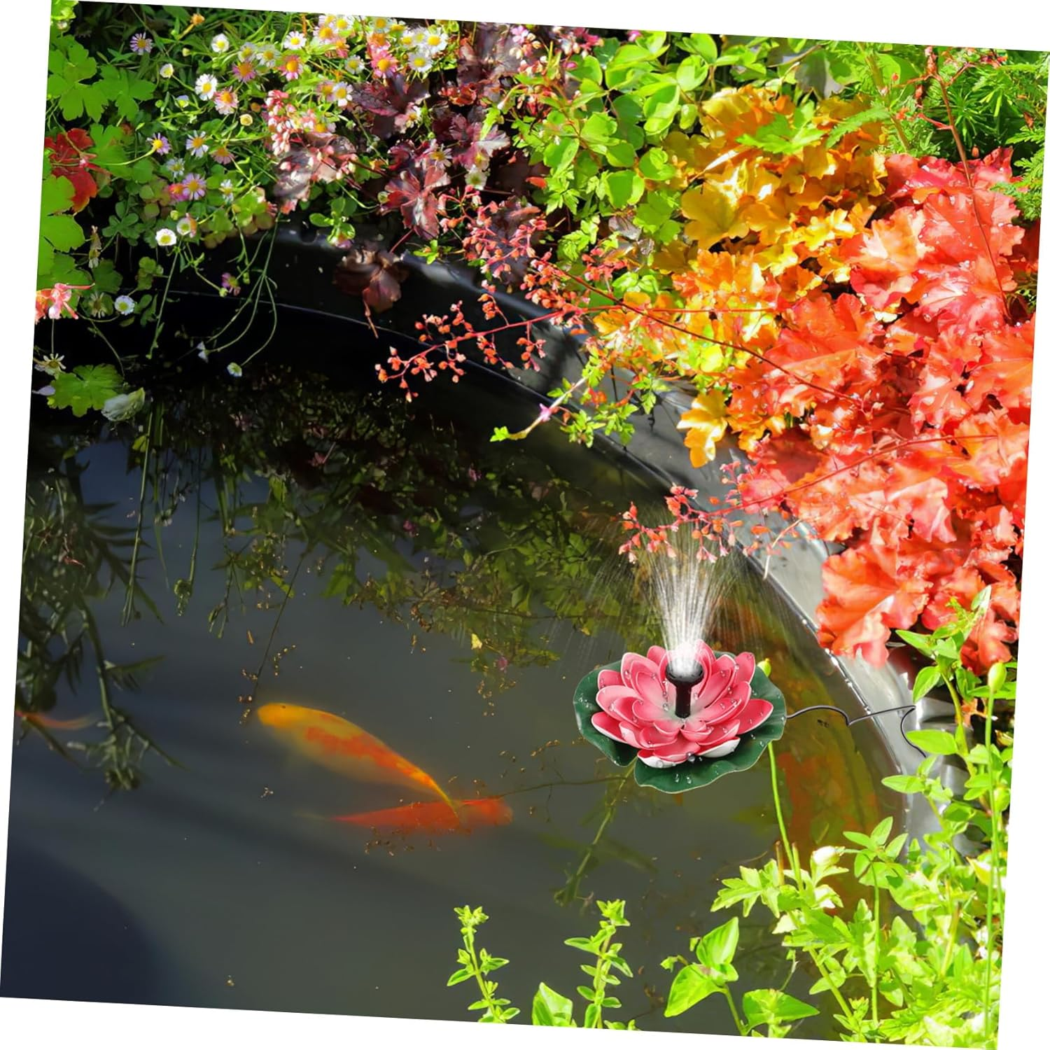 Solar-Powered Floating Lotus Landscape Fountain for Outdoor Garden Pools and Ponds Compact Design for Easy Installation and Decorative Water Features image number 3